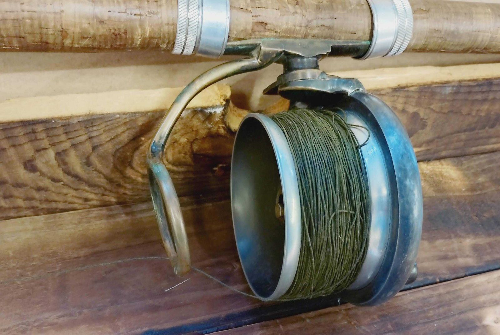 Antique Malloch Patent Side Cast Fishing Reel photo furniture