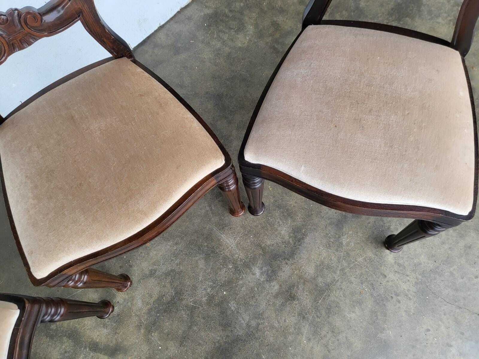 photo vinterior Antique Repro 4 Balloon Back Dining Chairs Cream