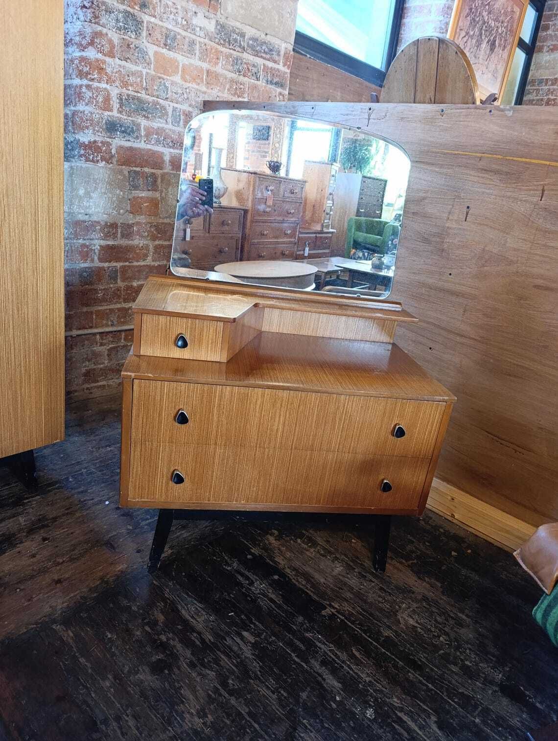 Austinsuite Mid Century Teak Dressing Table With Mirror 1960s British Modern photo furniture
