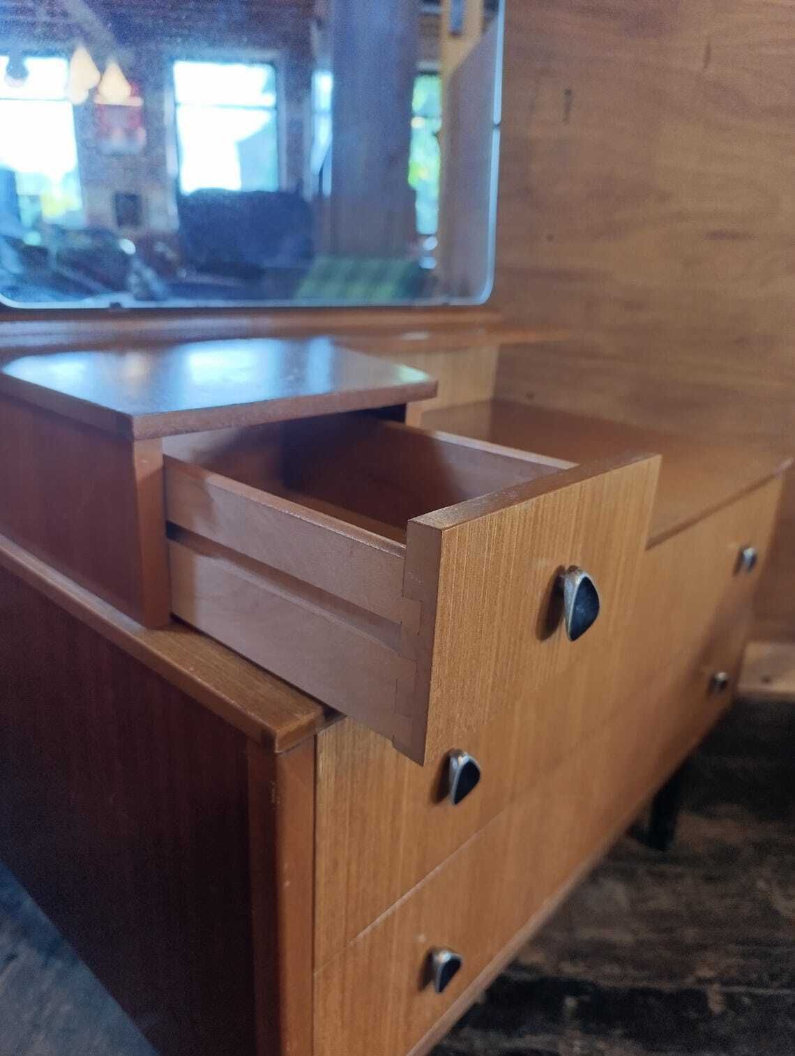 395.0 Austinsuite Mid Century Teak Dressing Table With Mirror 1960s British Modern photo