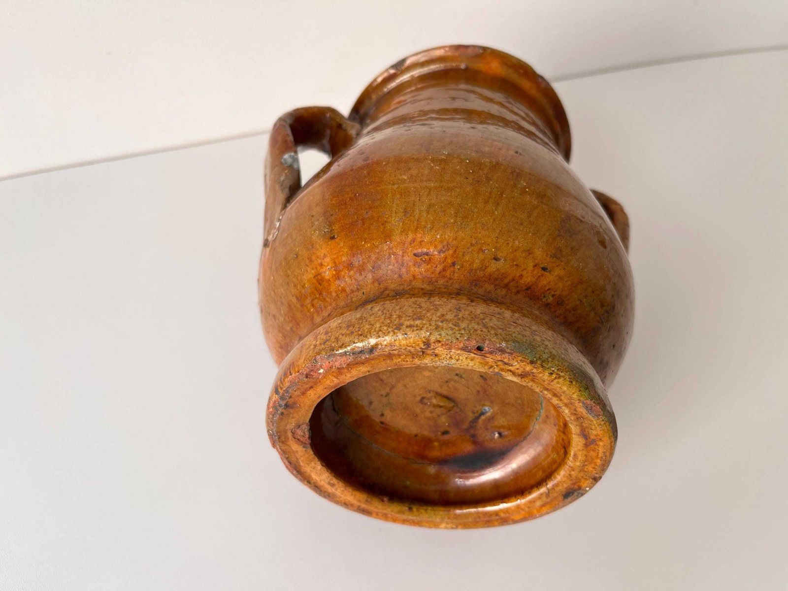 photo buy Antieke Franse terracotta confituurpot, 19e eeuw, geglazuurde voorraadpot, keukendecoratie