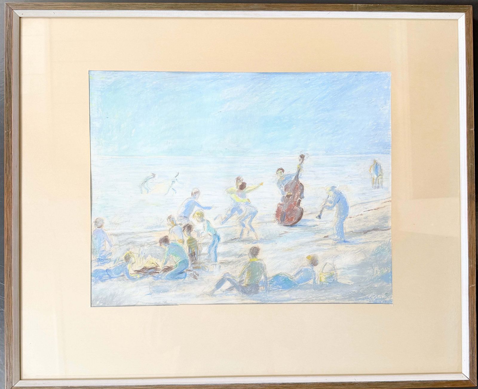 Scandi Summer Nights. Vintage Scandinavian Pastel Painting.