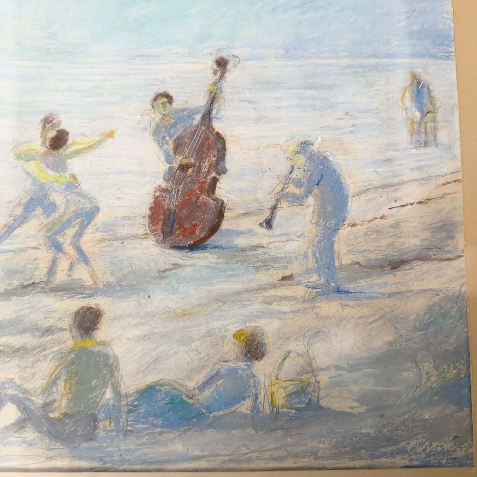 Scandi Summer Nights. Vintage Scandinavian Pastel Painting. photo Art