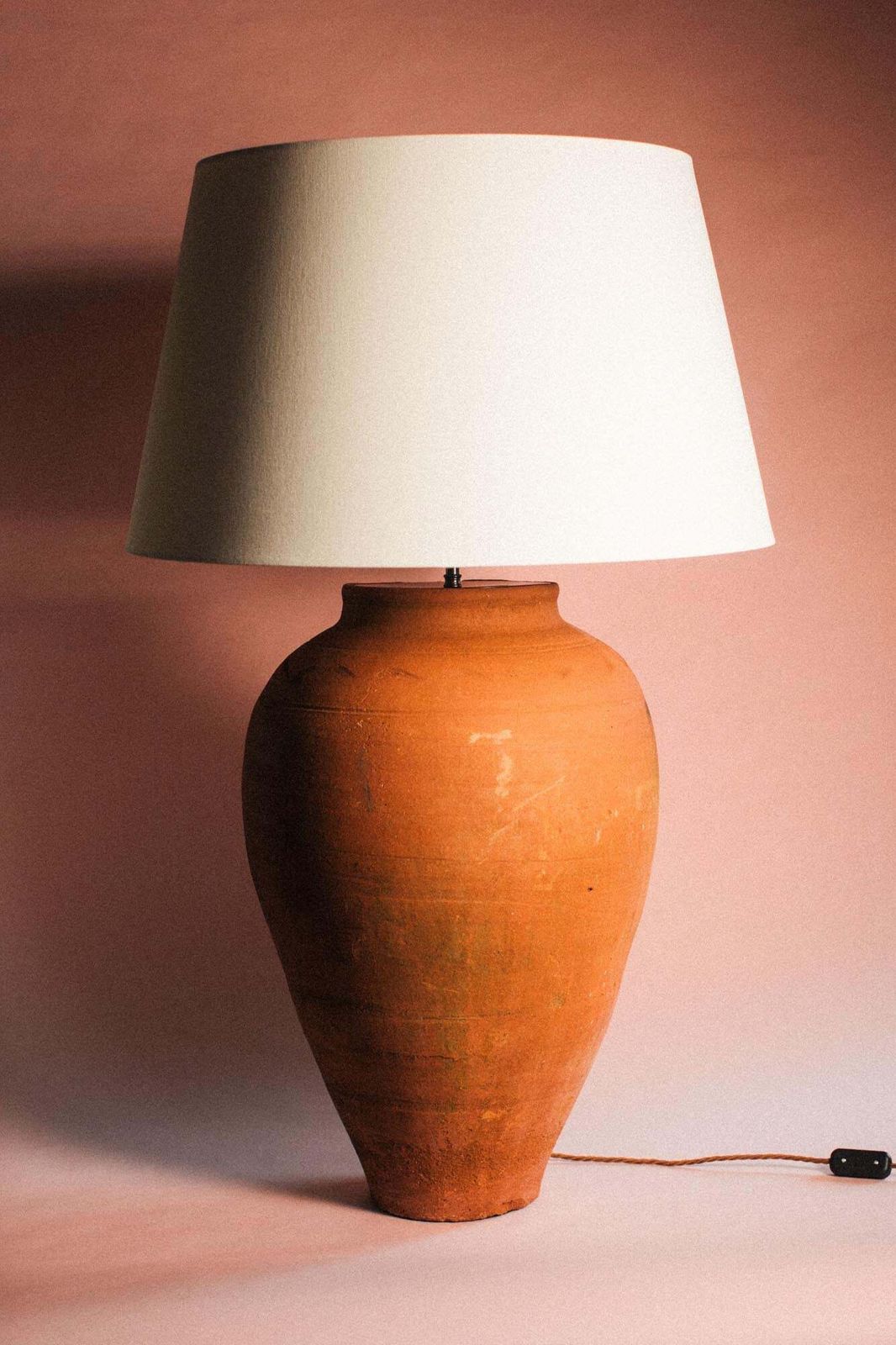 Sun Burnt Taper Terracotta Lamp