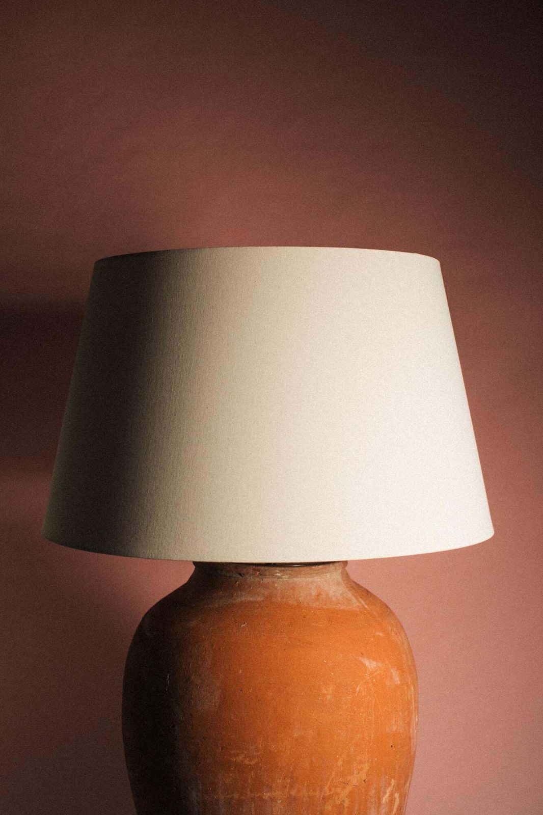 Natural Linen Tapered Empire Lampshade photo vintage