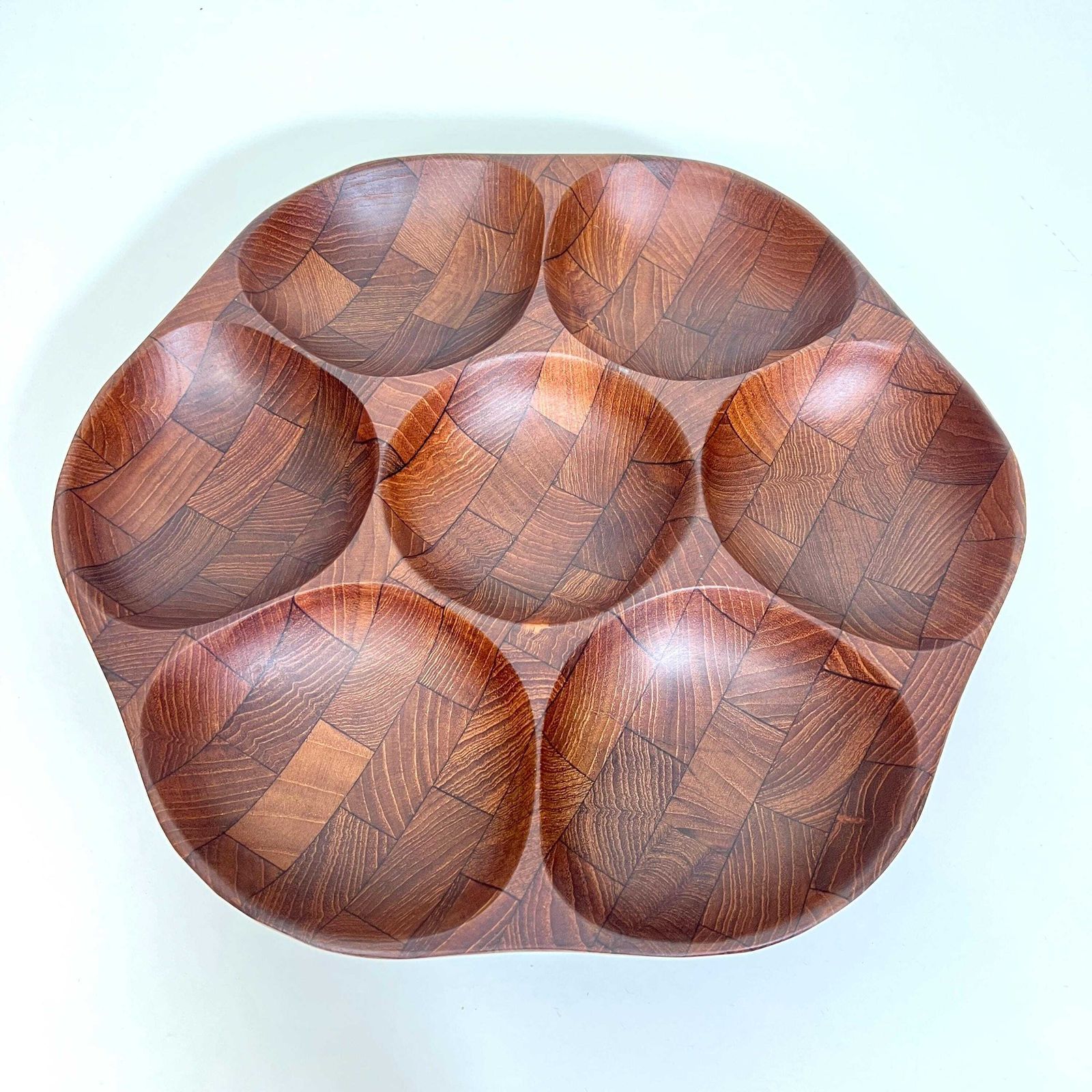 Mid Century Teak Lazy Susan & Cheese Board, Vintage Retro Nibble Plate photo vinterior
