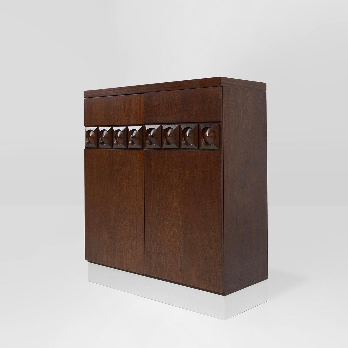 Brutalist Geometrical Bar Cabinet, Belgium, 1970s