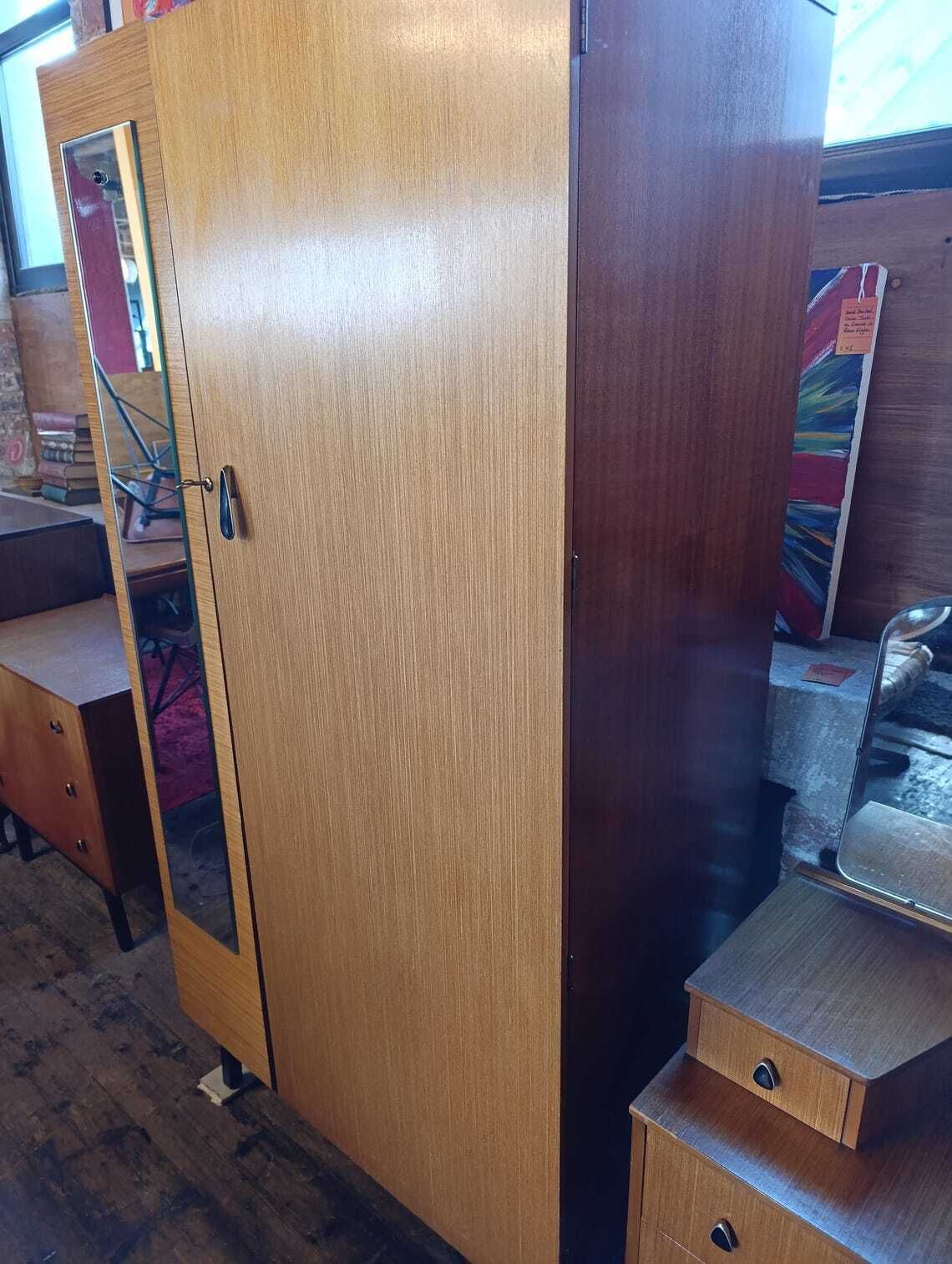 Austinsuite Mid Century Teak Wardrobe With Full Length Mirror 1960s British Modern photo Furniture