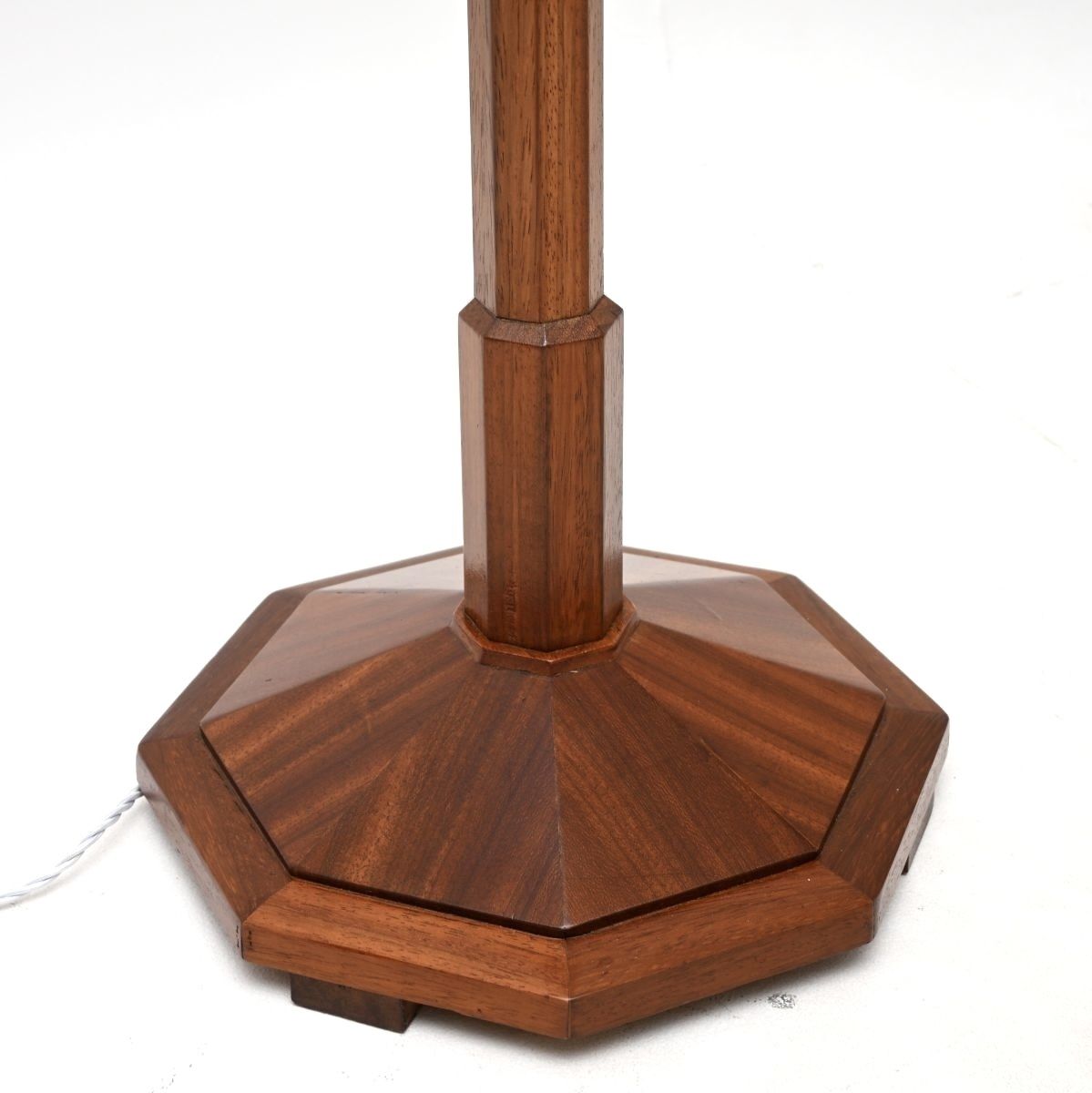 Pair Of Art Deco Walnut Floor Lamps photo for sale