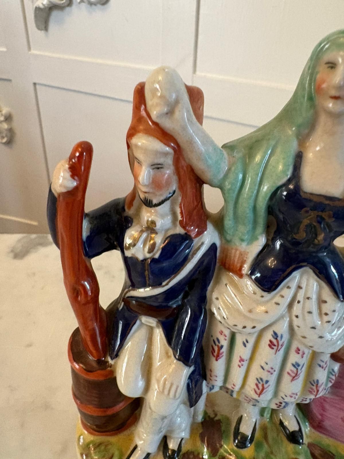 photo for sale Antique 19th Century Staffordshire Pottery Highland Jessie Flatback Figure