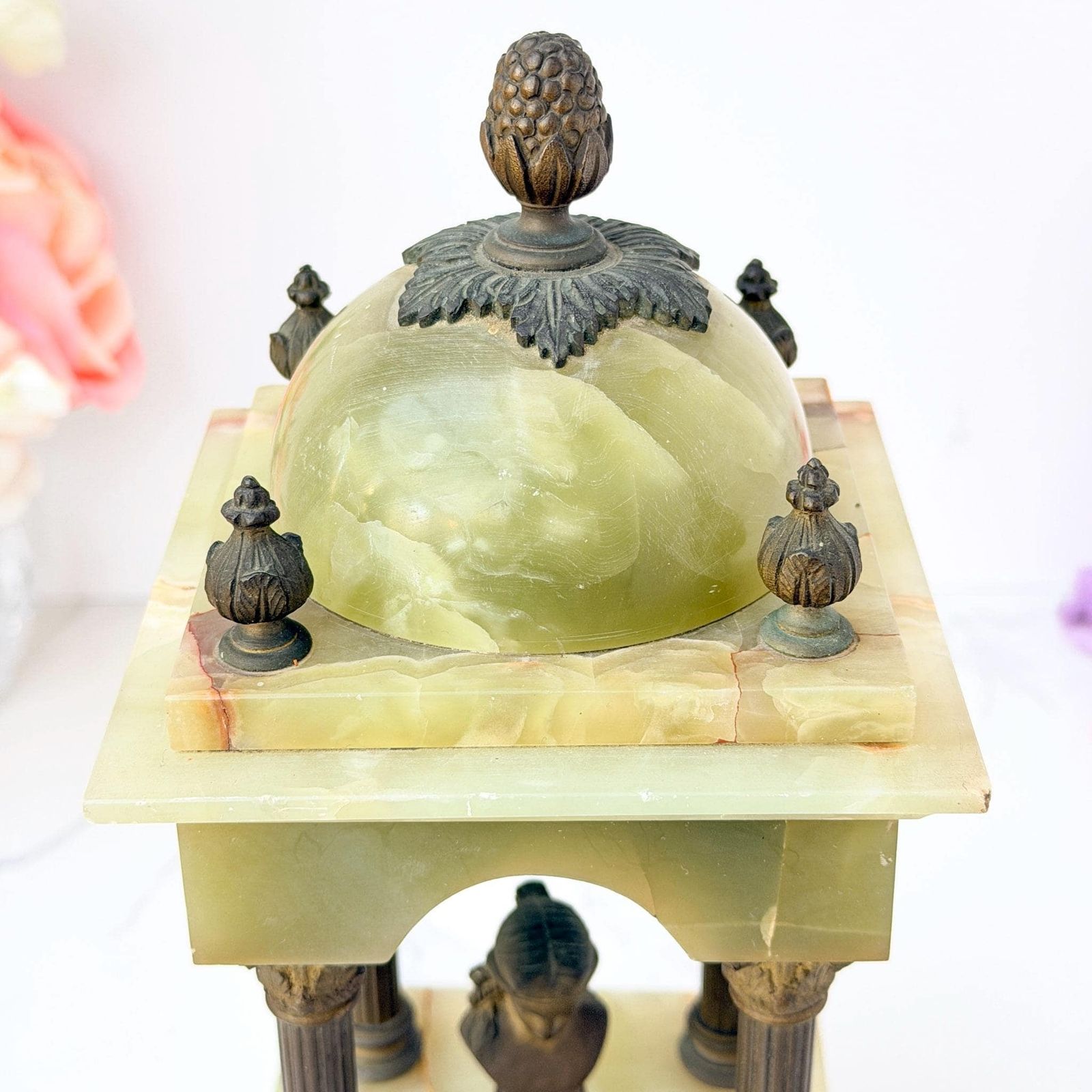 Antique Green Onyx Grand Tour Architectural Tempietto Bust photo buy