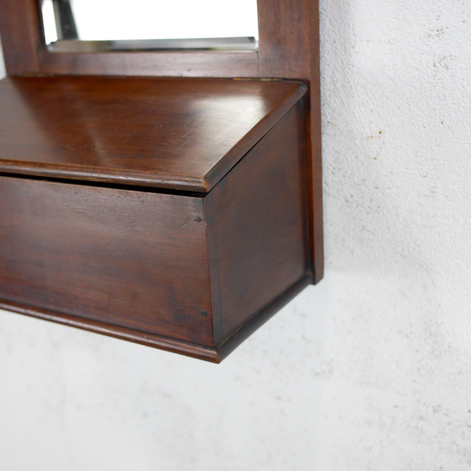 photo for sale Victorian Antique Mahogany Wall Mirror Valet Hall Glove Box #103219