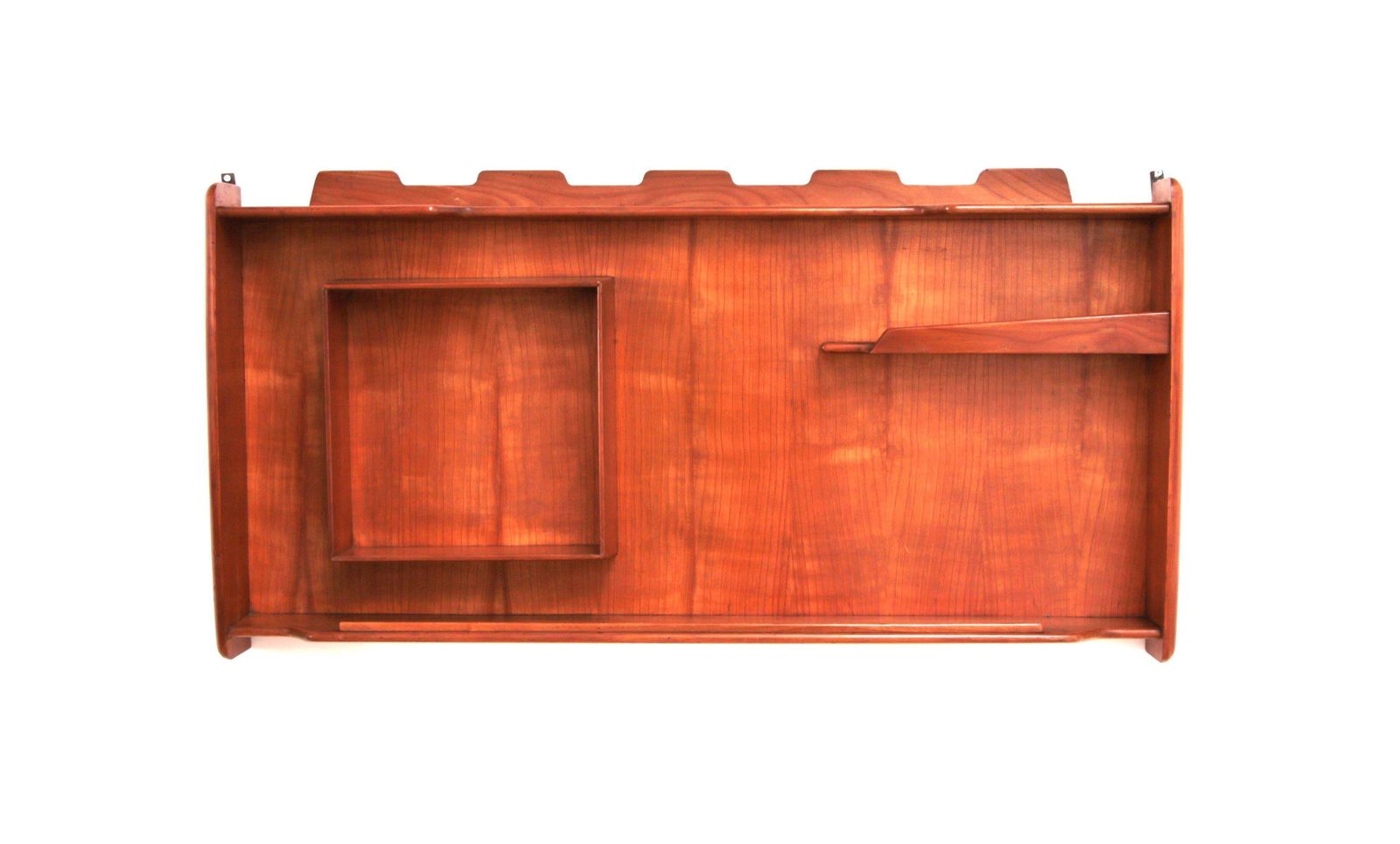 Italian Handmade Walnut Wall Cabinet, Vintage 1960s, 100cm Wide photo for sale