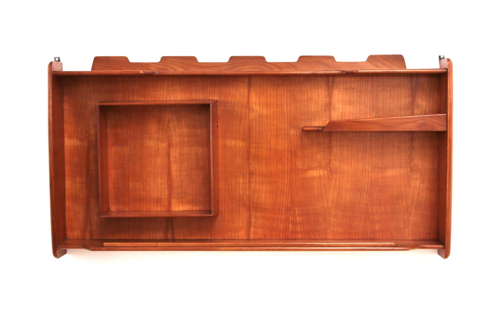 Italian Handmade Walnut Wall Cabinet, Vintage 1960s, 100cm Wide photo 820.0