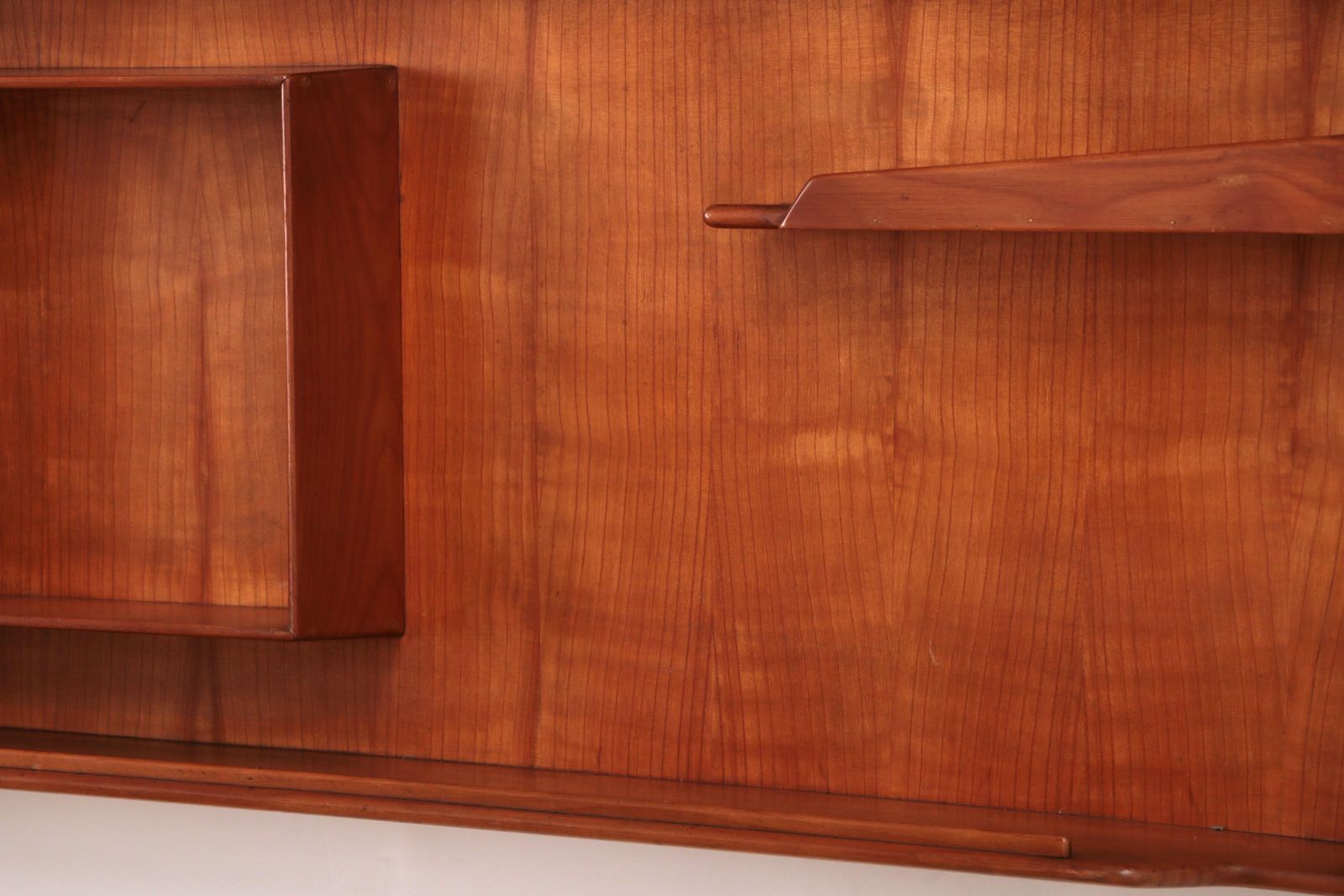 Italian Handmade Walnut Wall Cabinet, Vintage 1960s, 100cm Wide photo vintage