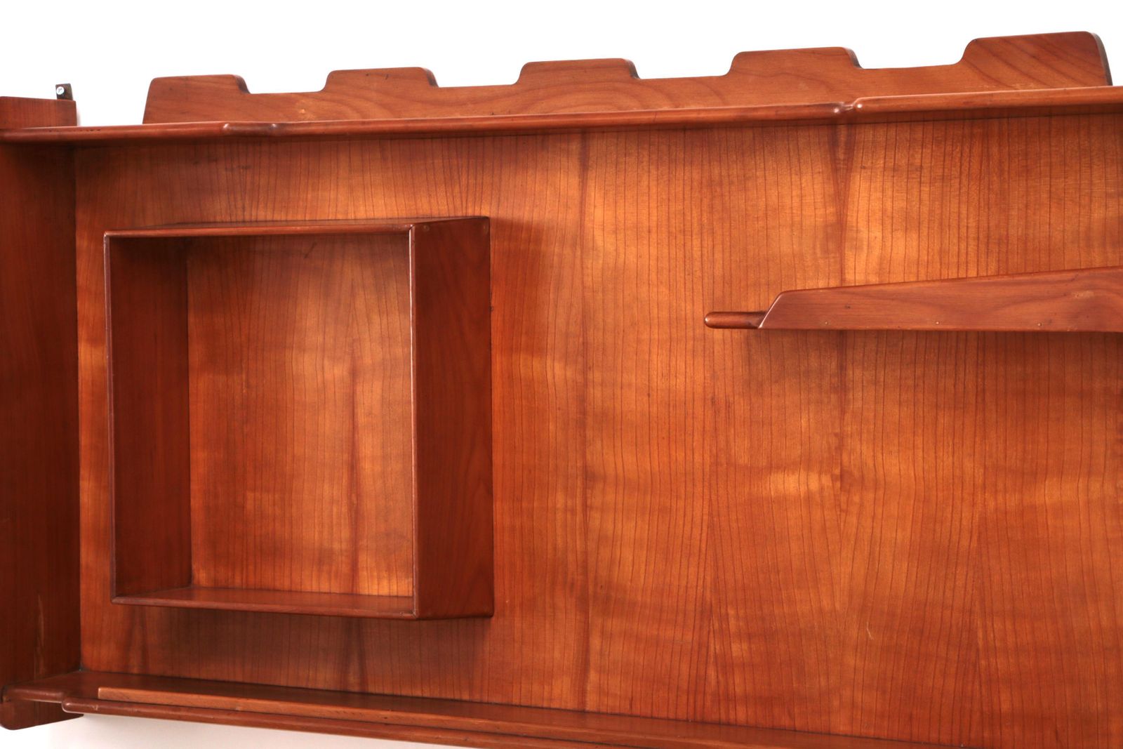 Furniture Italian Handmade Walnut Wall Cabinet, Vintage 1960s, 100cm Wide photo