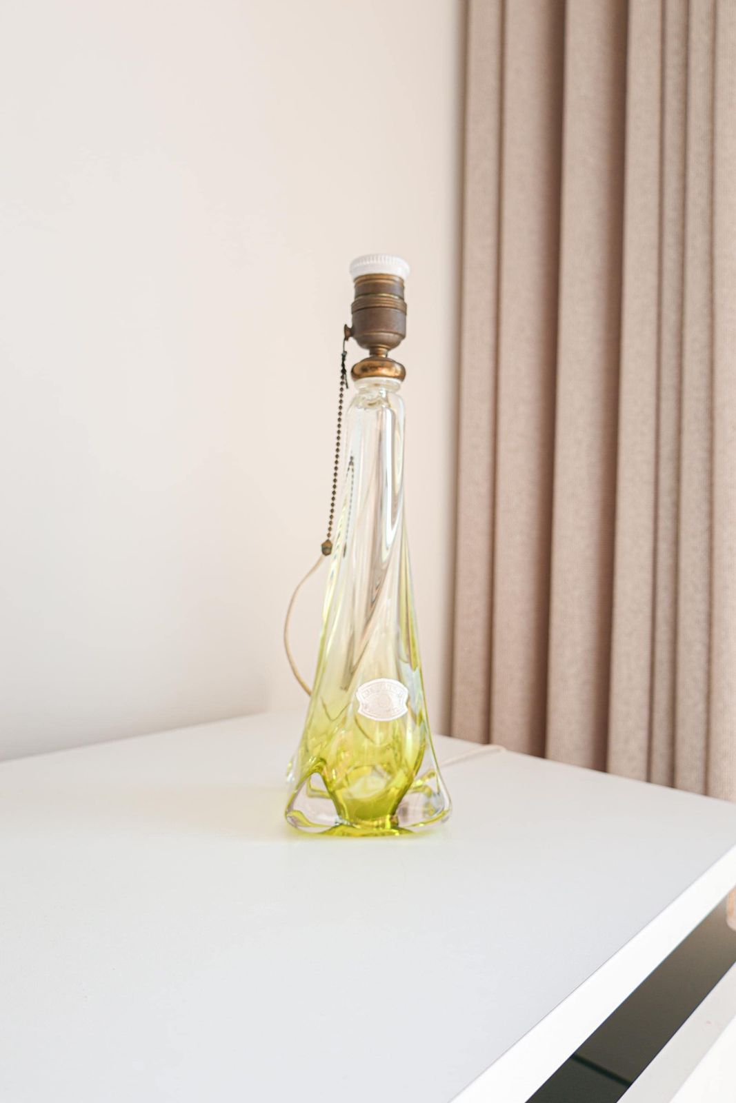 Val Saint Lambert Vintage Crystal Glass Table Lamp photo furniture