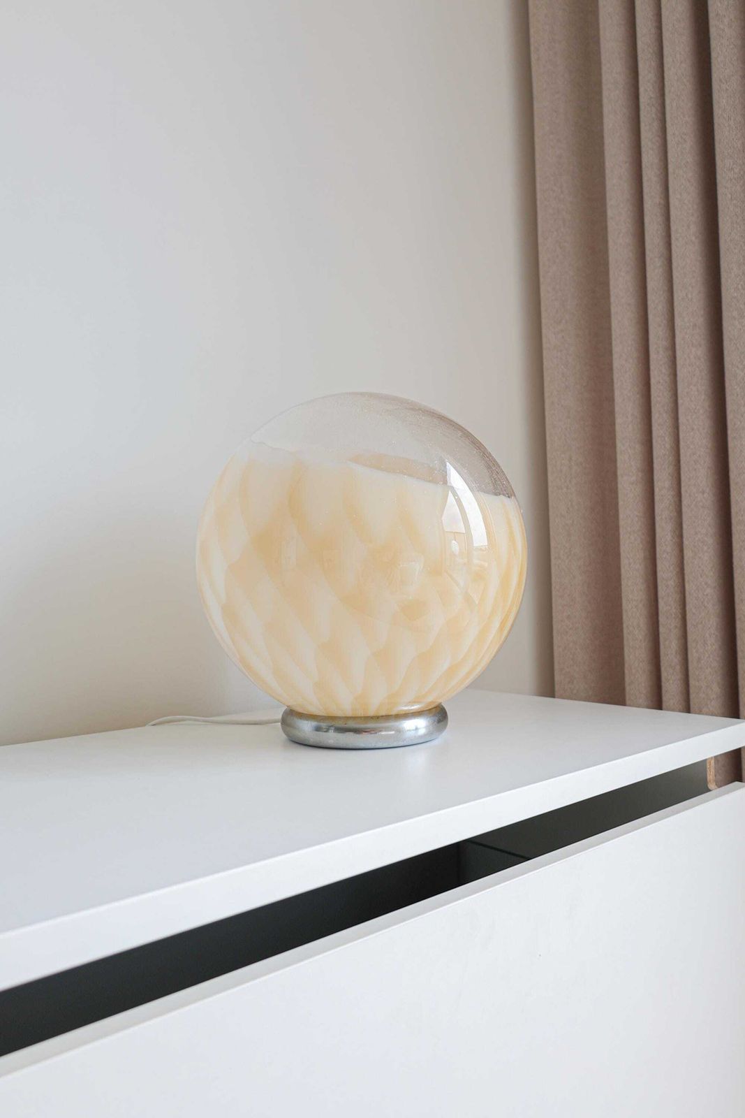 Spherical Vintage Design Table Lamp By Carlo Nason, Murano.