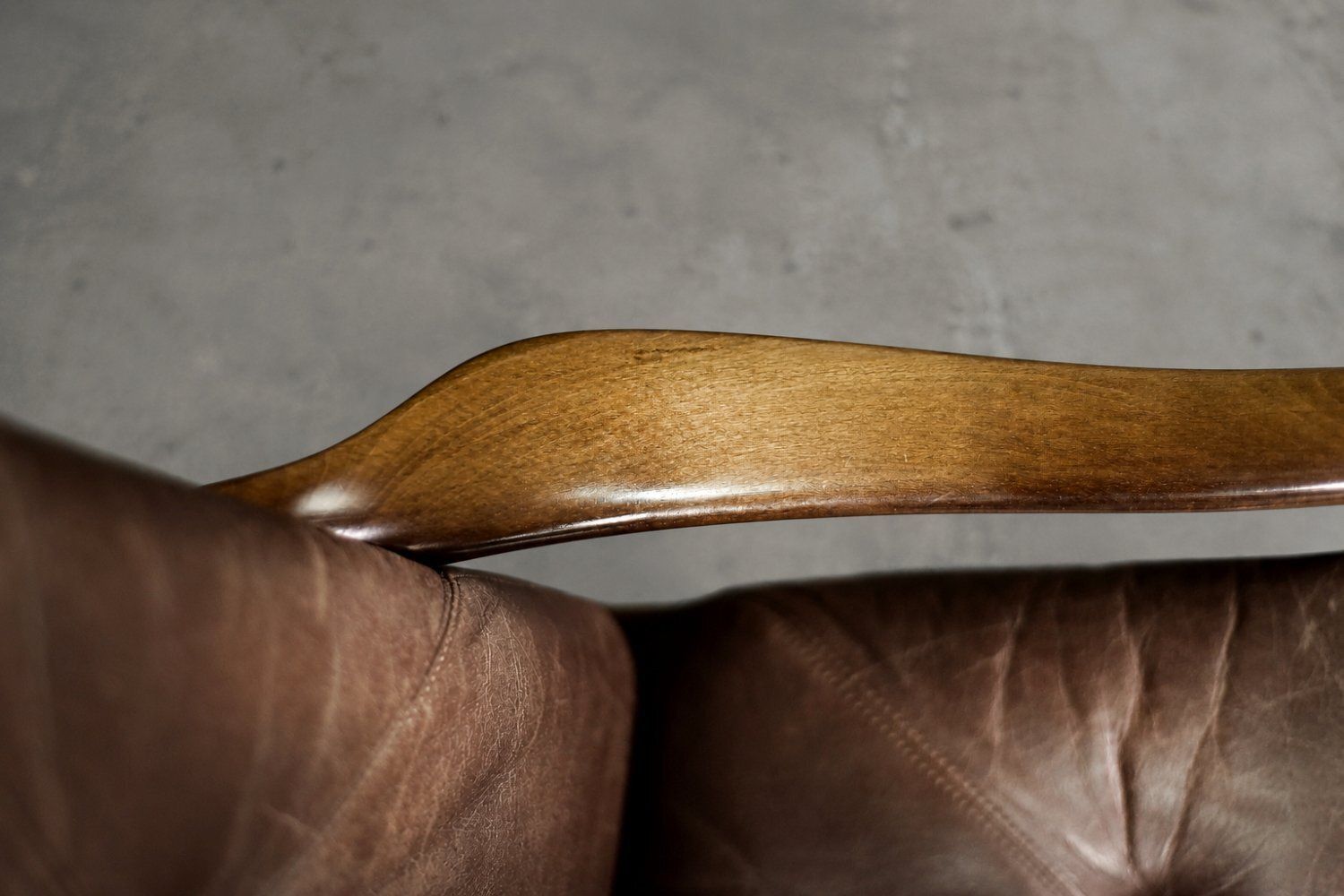 1377.0 Mid Century Danish Modern Beech And Brown Leather Armchair From Farstrup Møbler, 1970s photo
