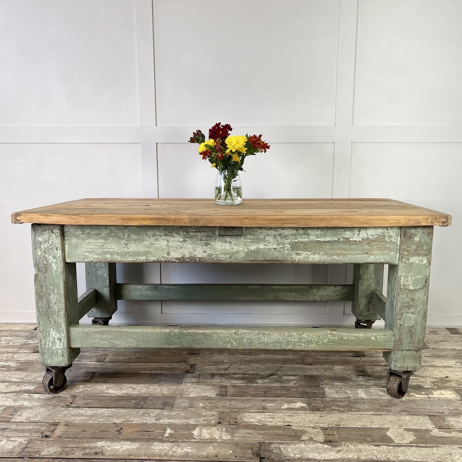 Antique Pine Kitchen Prep Table photo for sale