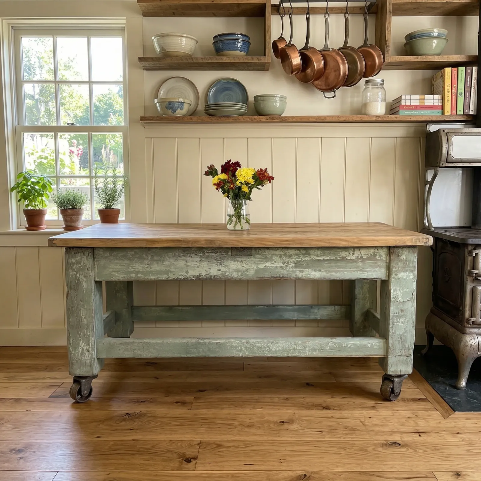 photo buy Antique Pine Kitchen Prep Table
