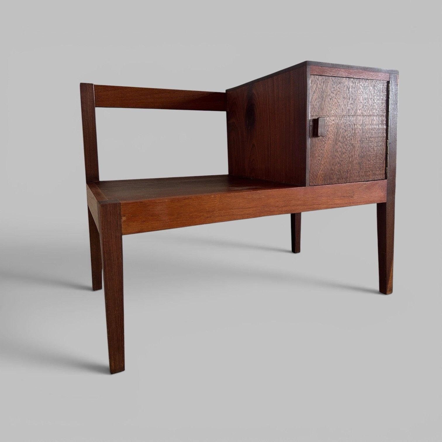 Mid Century Solid Teak Hall Bench / Telephone Seat