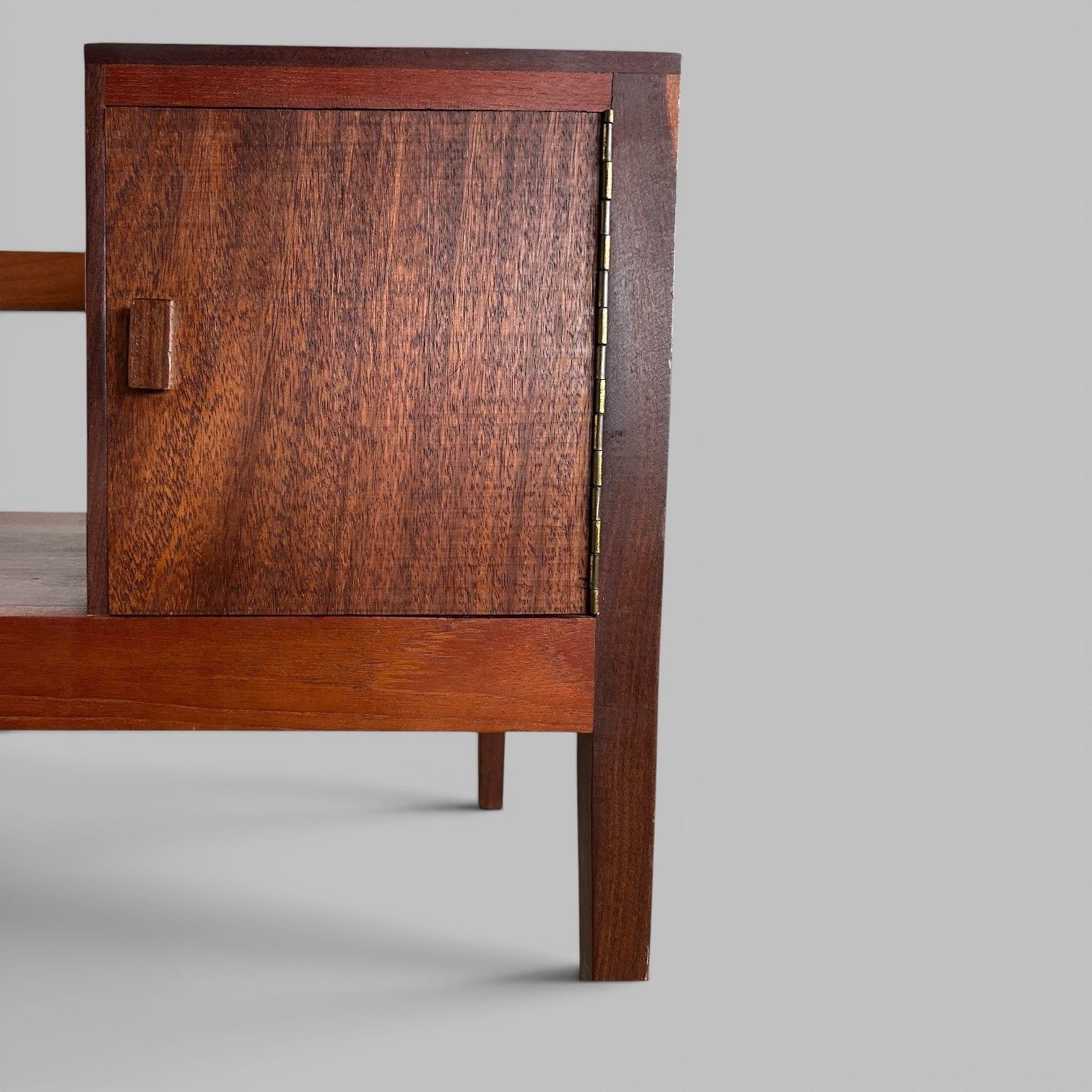 275.0 Mid Century Solid Teak Hall Bench / Telephone Seat photo