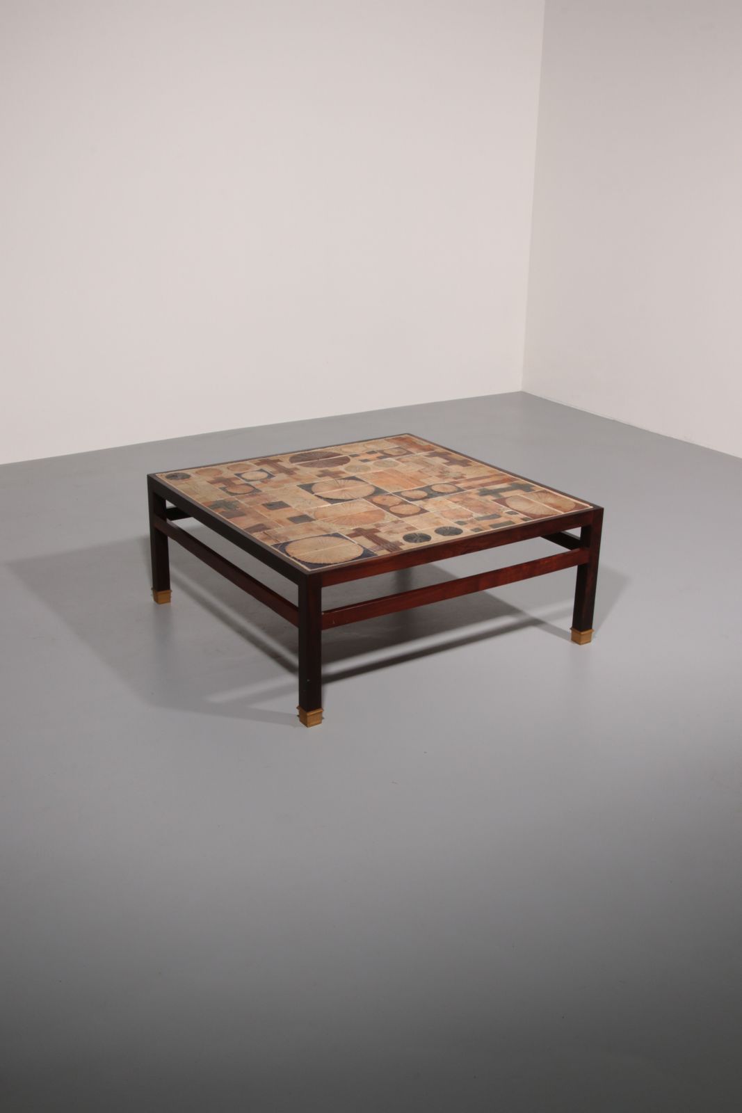 Tue Poulsen Square Tile Top Coffee Table Of Wengé By Erik Wørts Danmark 1960s photo furniture