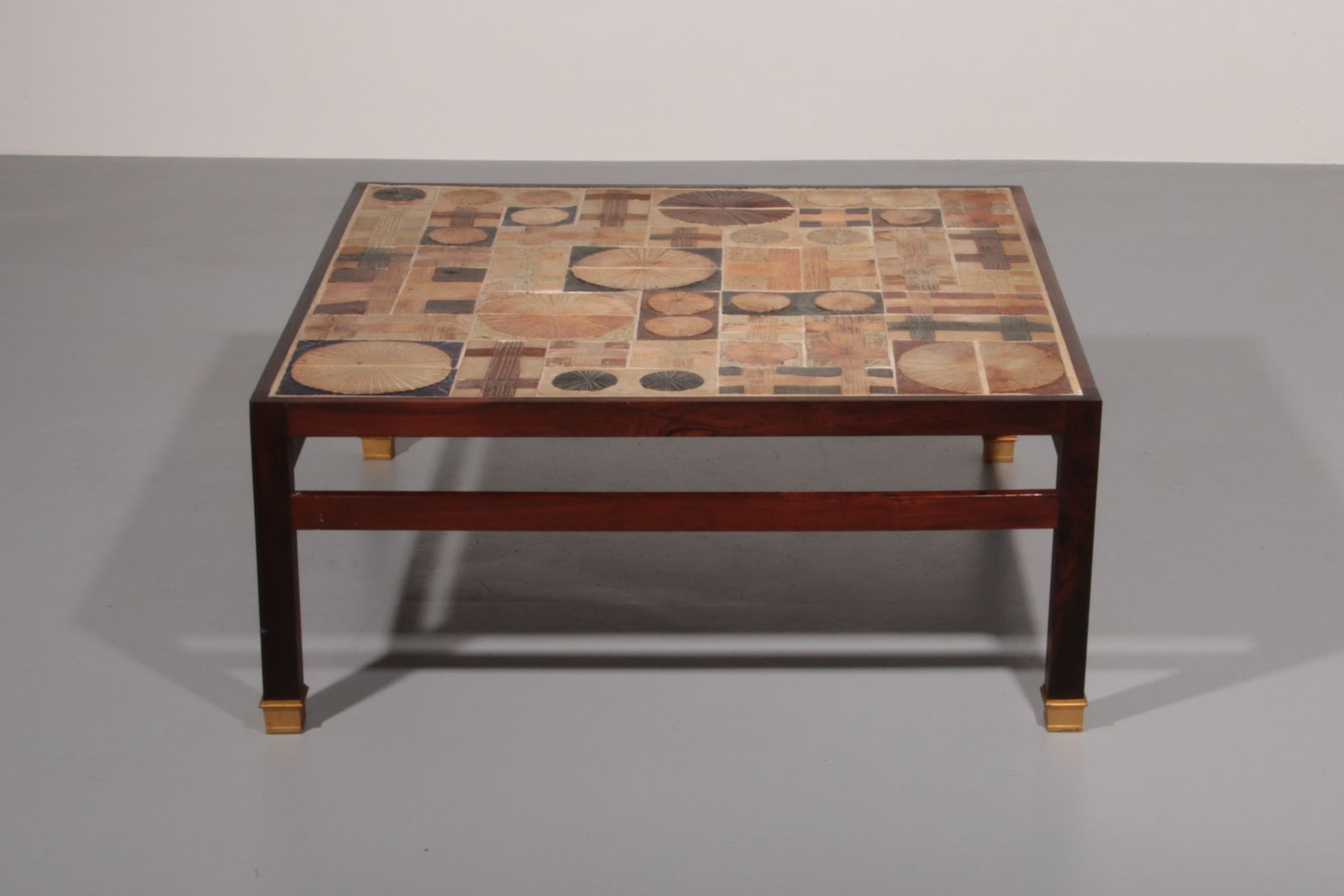 Tue Poulsen Square Tile Top Coffee Table Of Wengé By Erik Wørts Danmark 1960s photo vinterior