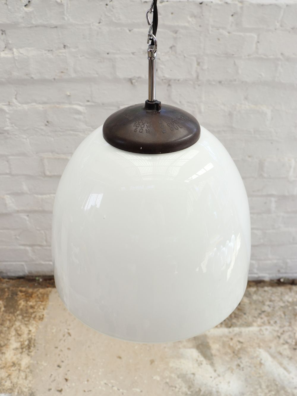 Beautiful Vintage Czech Opaline Sunburst Pendant Light photo vintage