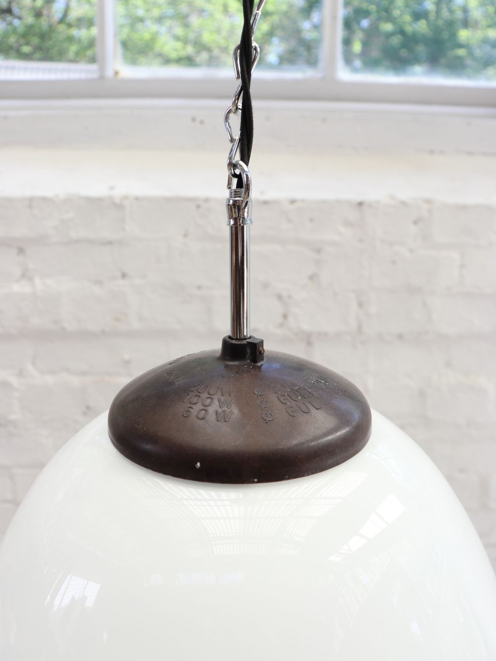 photo for sale Beautiful Vintage Czech Opaline Sunburst Pendant Light