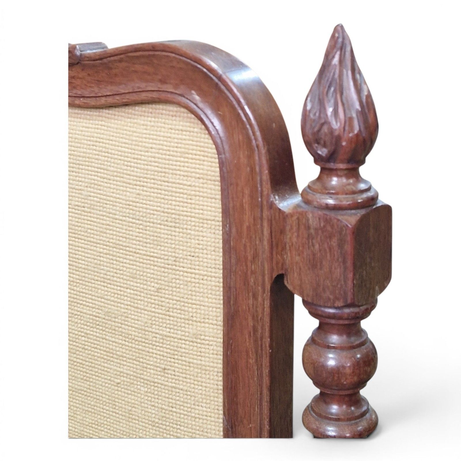 Antique Carved Walnut Firescreen Draught Screen Needlepoint Panel Victorian photo buy