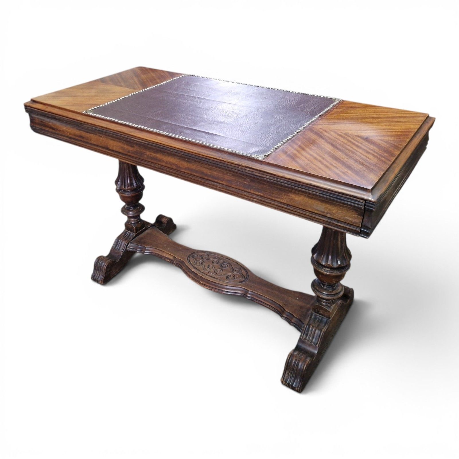 Antique Victorian Metamorphic Library Table Extending Desk Leather Top Walnut photo Furniture