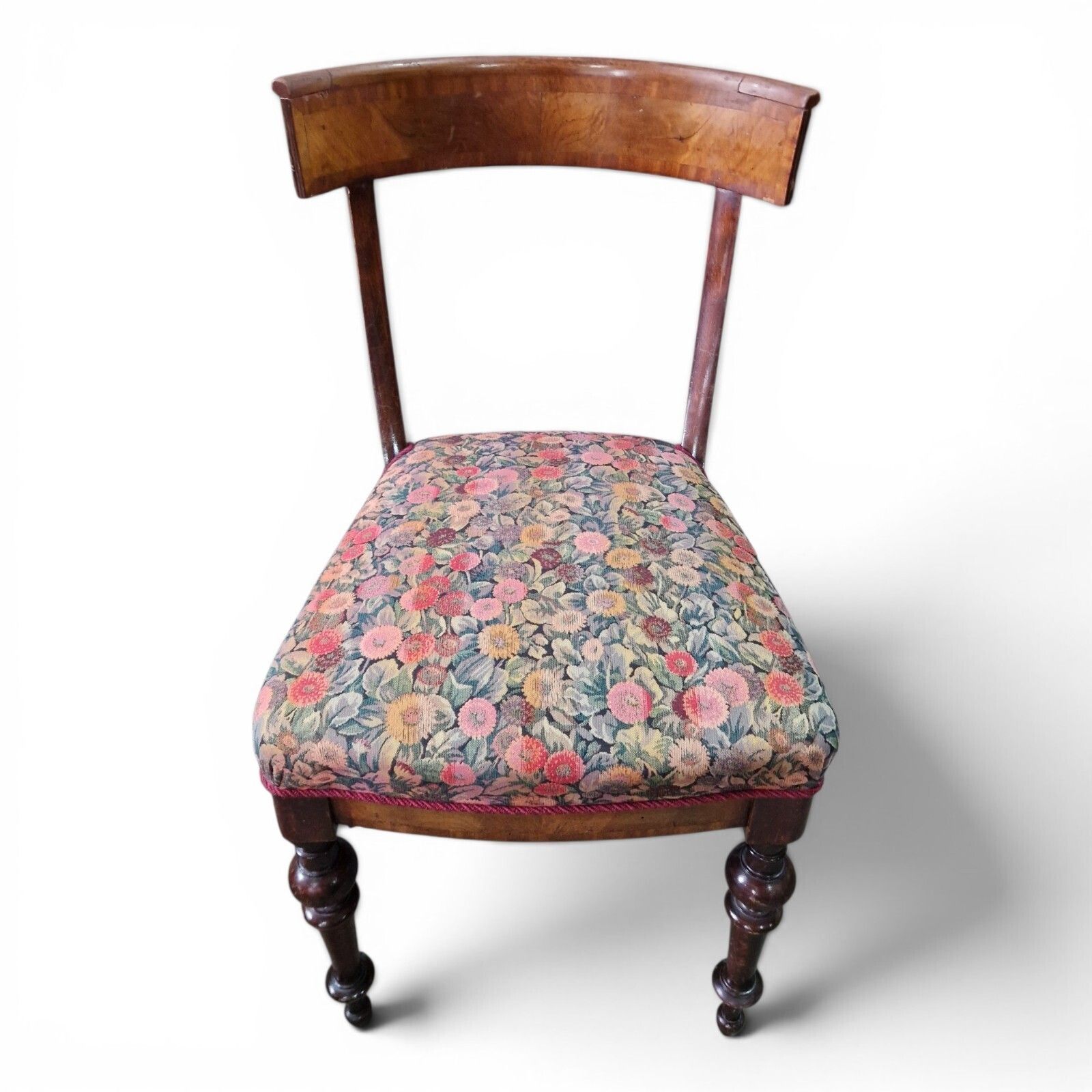 Antique Victorian Bow Back Dining Chair Mahogany Hall Bedroom Side Chair 1 Of 3 photo for sale