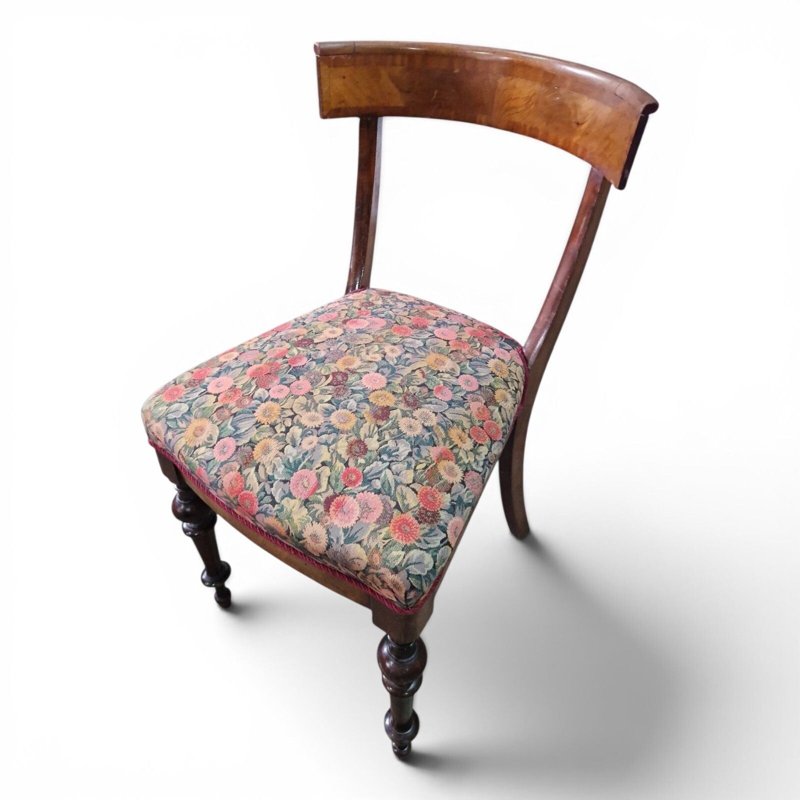 Antique Victorian Bow Back Dining Chair Mahogany Hall Bedroom Side Chair 1 Of 3 photo vinterior