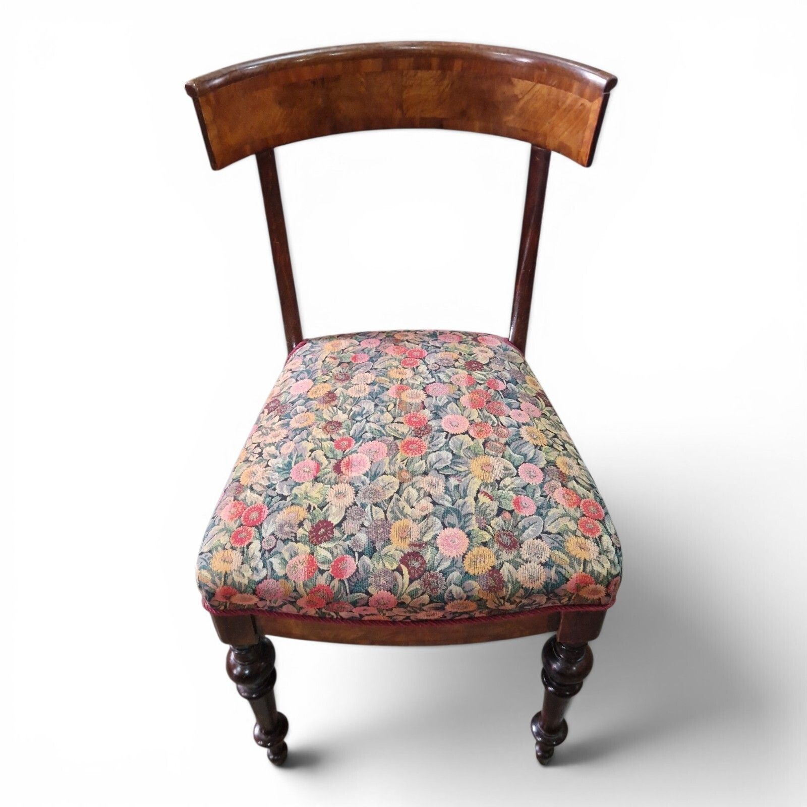 photo vintage Antique Victorian Bow Back Dining Chair Mahogany Hall Bedroom Side Chair 1 Of 3