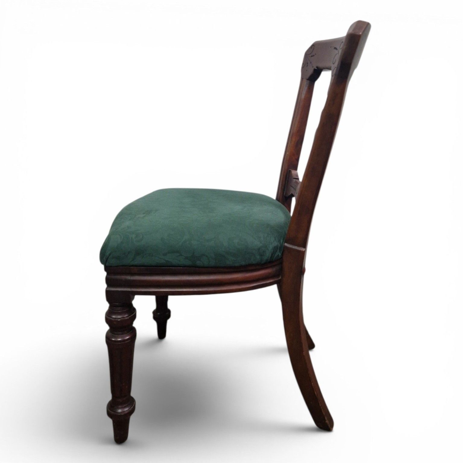 80.0 Antique Victorian Reilly Patent Dining Chair Carved Mahogany Hall Side Chair photo