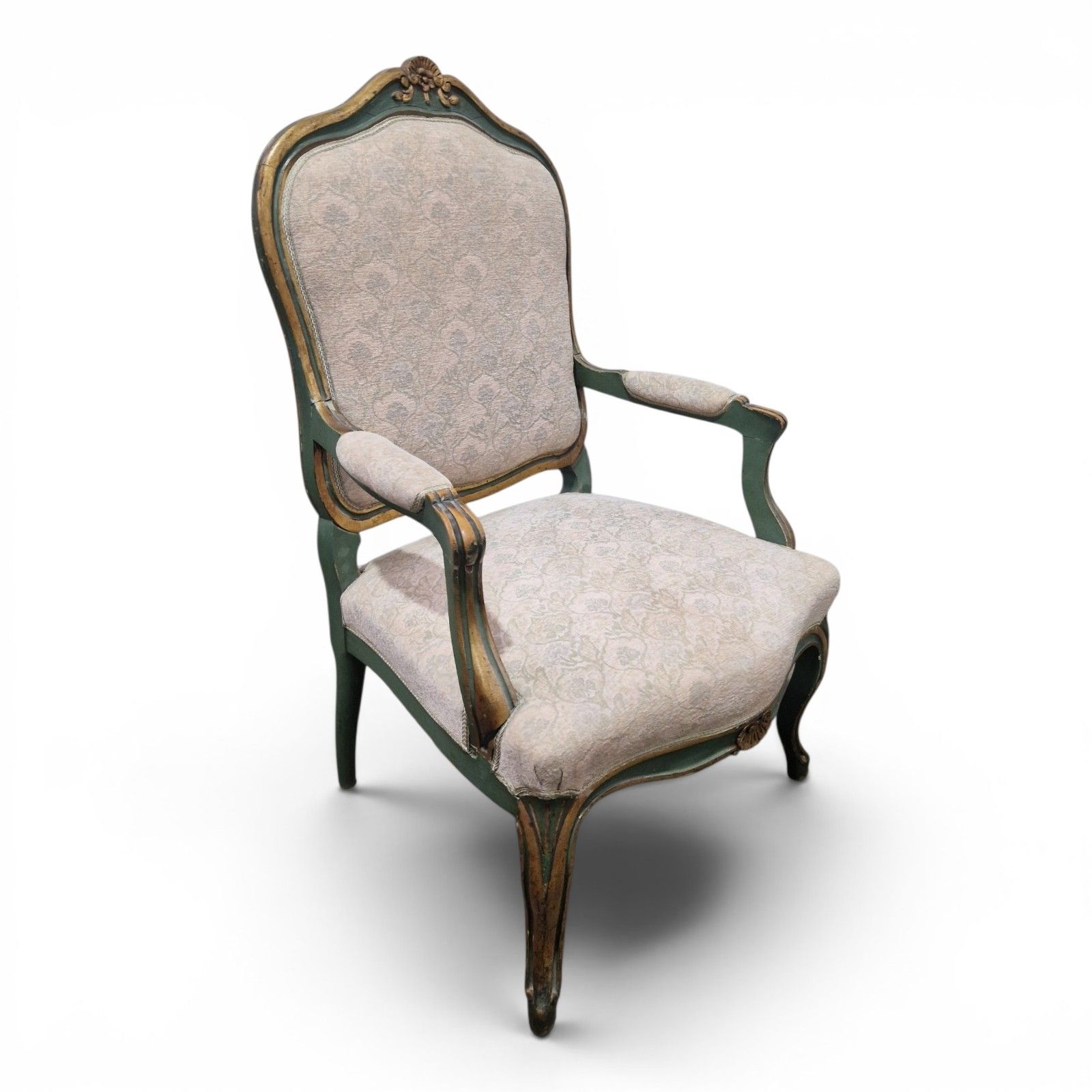 photo for sale French Painted Armchair Louis XV Style Bedroom Chair Accent Occasional Seat