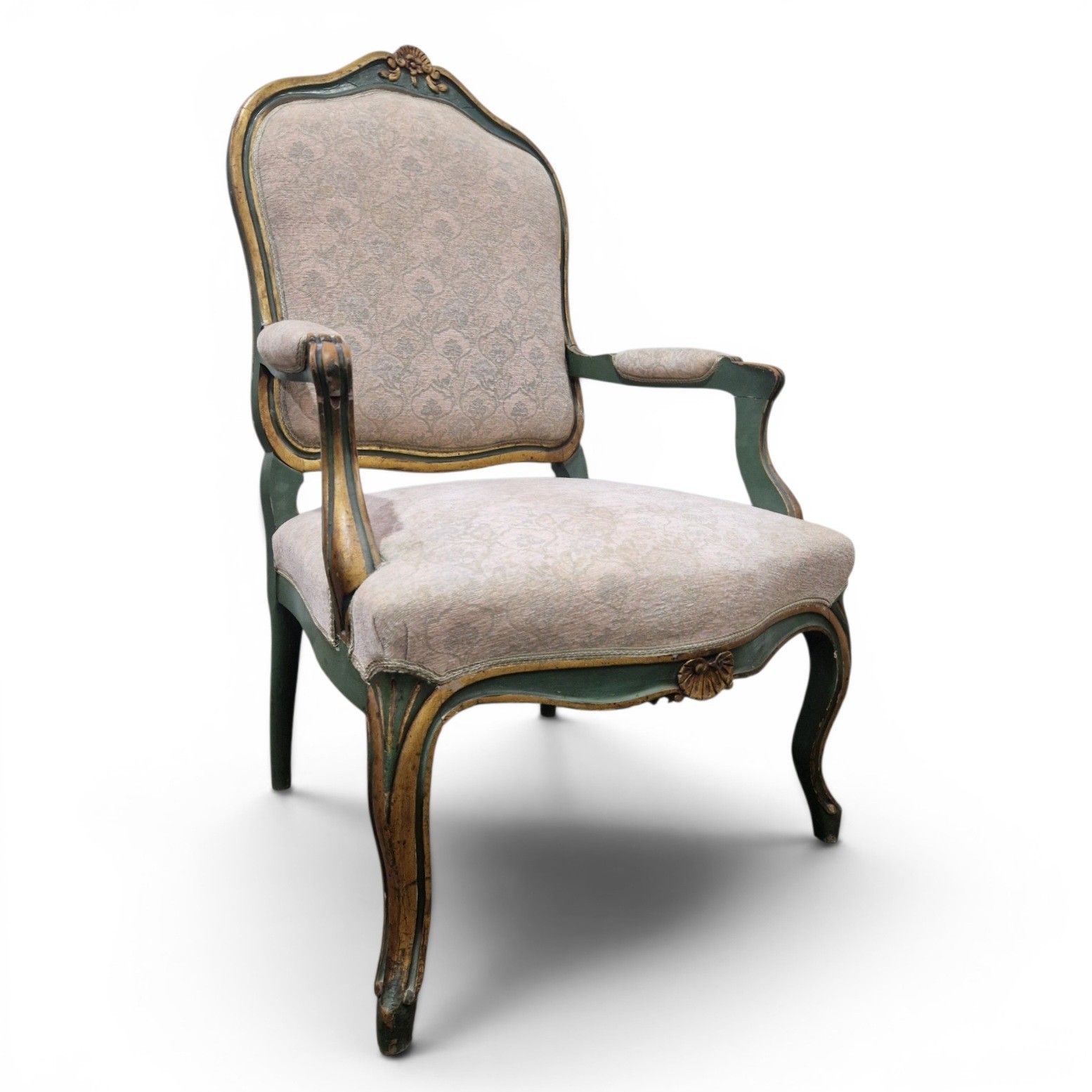 Furniture French Painted Armchair Louis XV Style Bedroom Chair Accent Occasional Seat photo