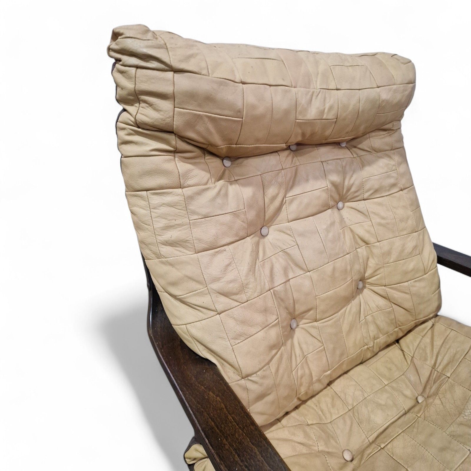 Danish Swivel Lounge Chair Tan Leather Mid Century Modern Easy Chair Retro photo buy