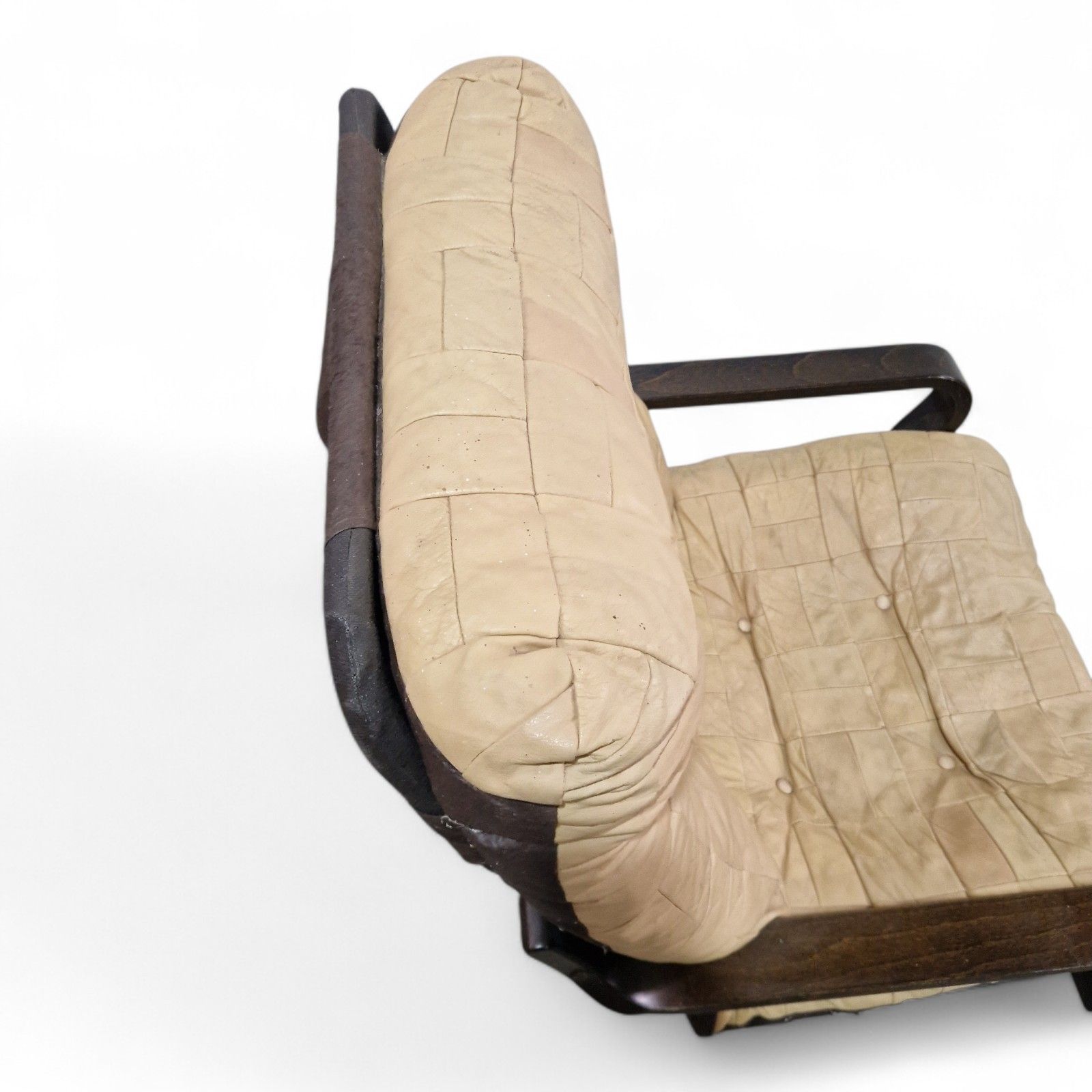 photo furniture Danish Swivel Lounge Chair Tan Leather Mid Century Modern Easy Chair Retro