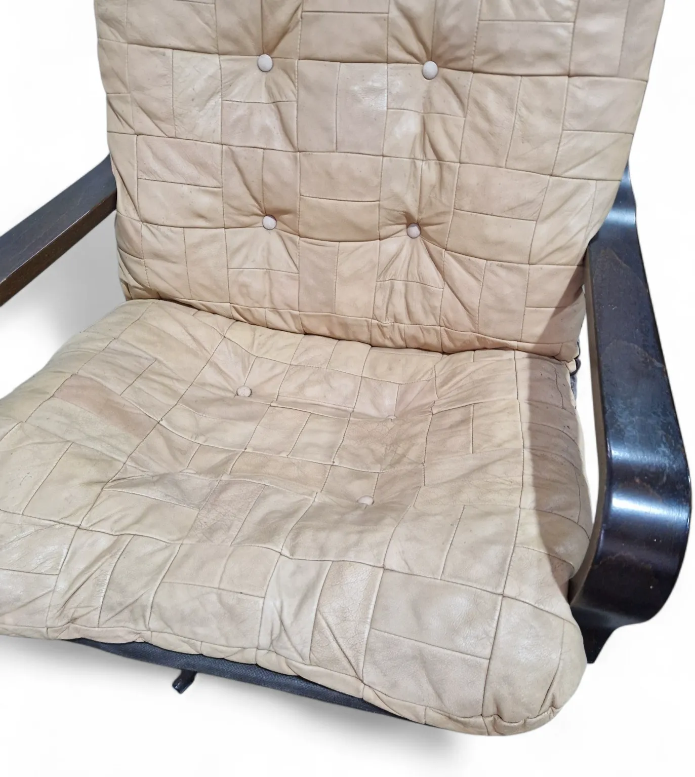 photo vintage Danish Swivel Lounge Chair Tan Leather Mid Century Modern Easy Chair Retro