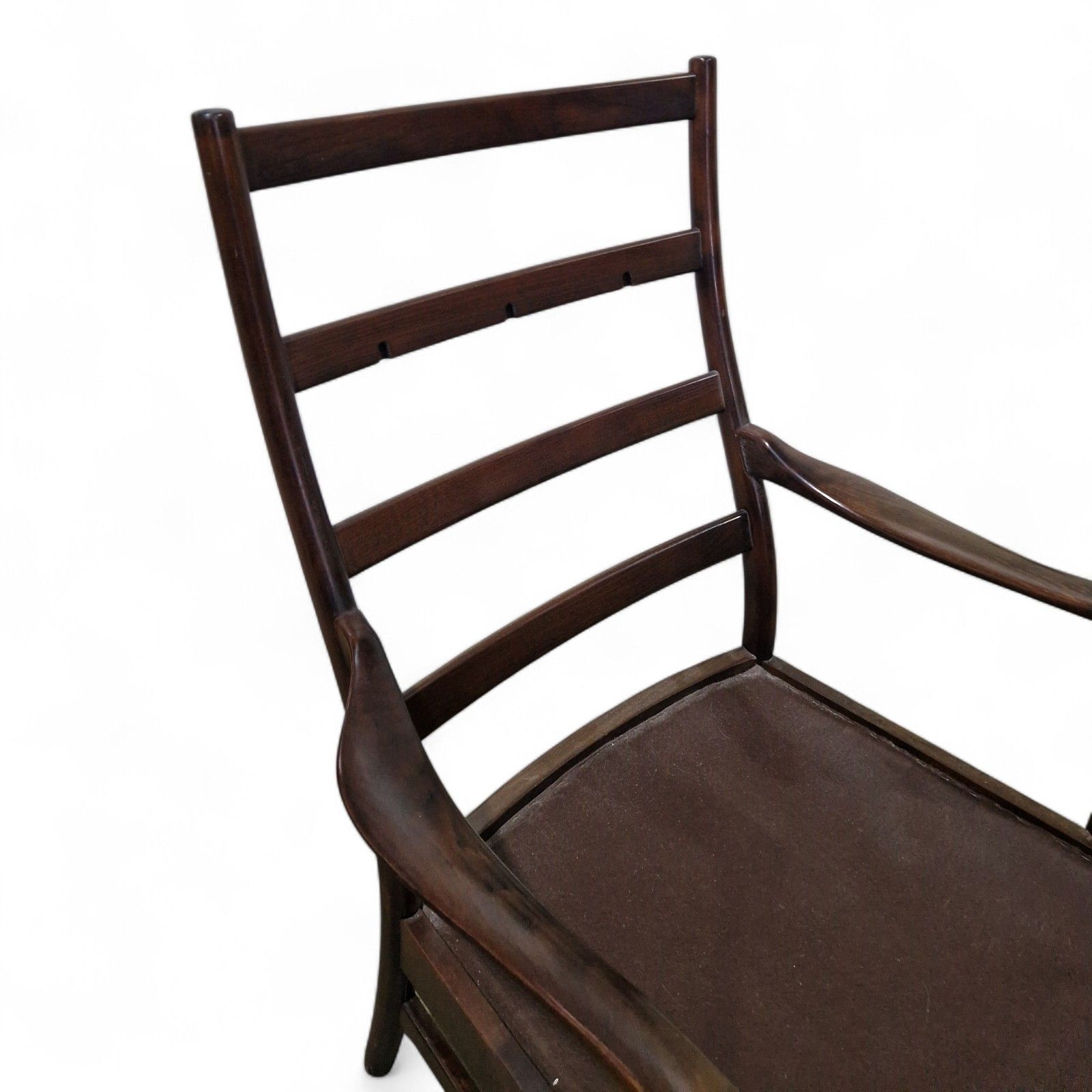 photo buy Mid Century Modern Leather Armchair Green Danish Style Retro Lounge Chair