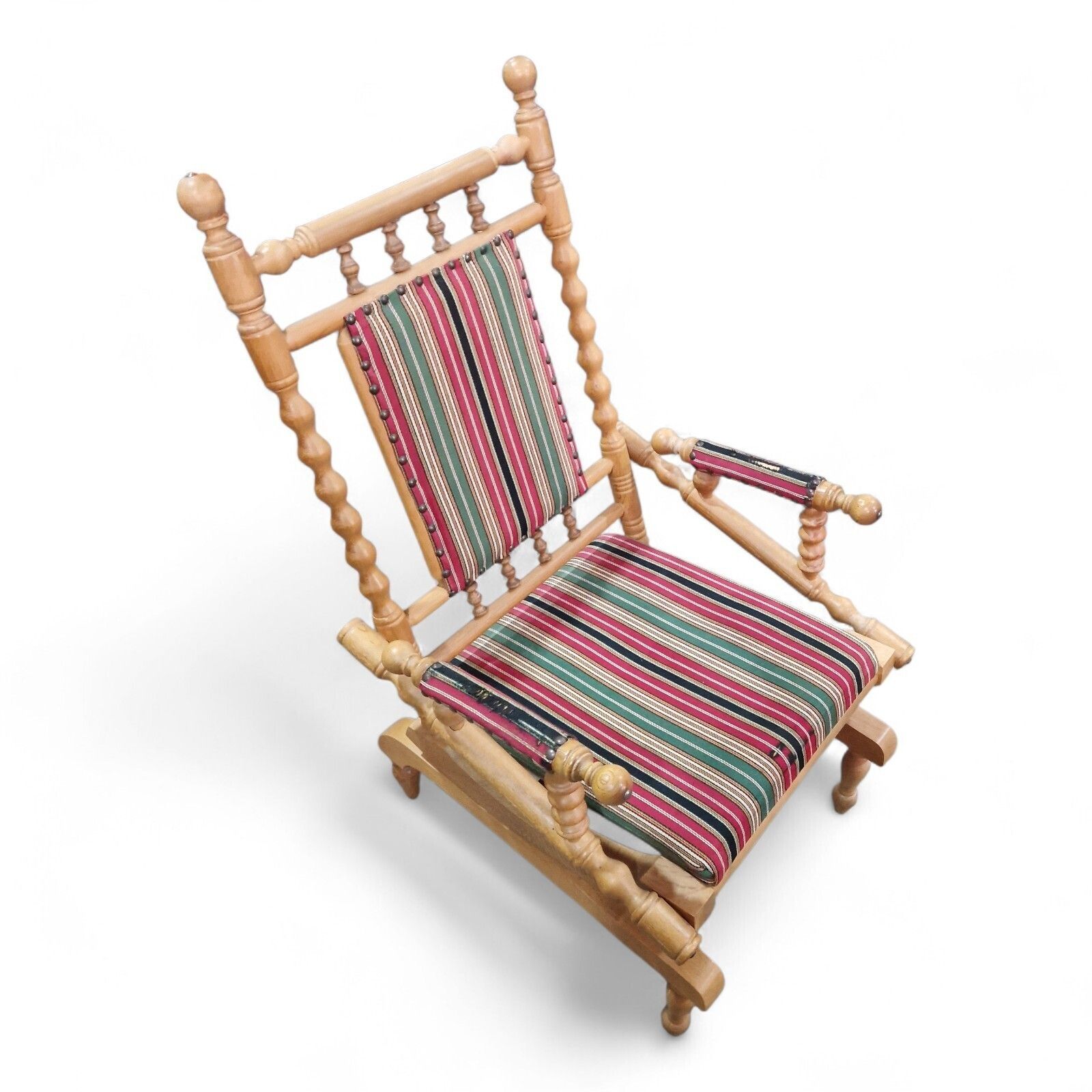 Antique Oak Rocking Chair Bobbin Turned Spindle Back Armchair Reading Chair photo Furniture