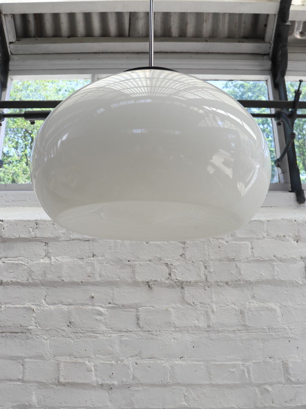 Lighting Beautiful Extra Large Vintage Opaline Pendant Light photo