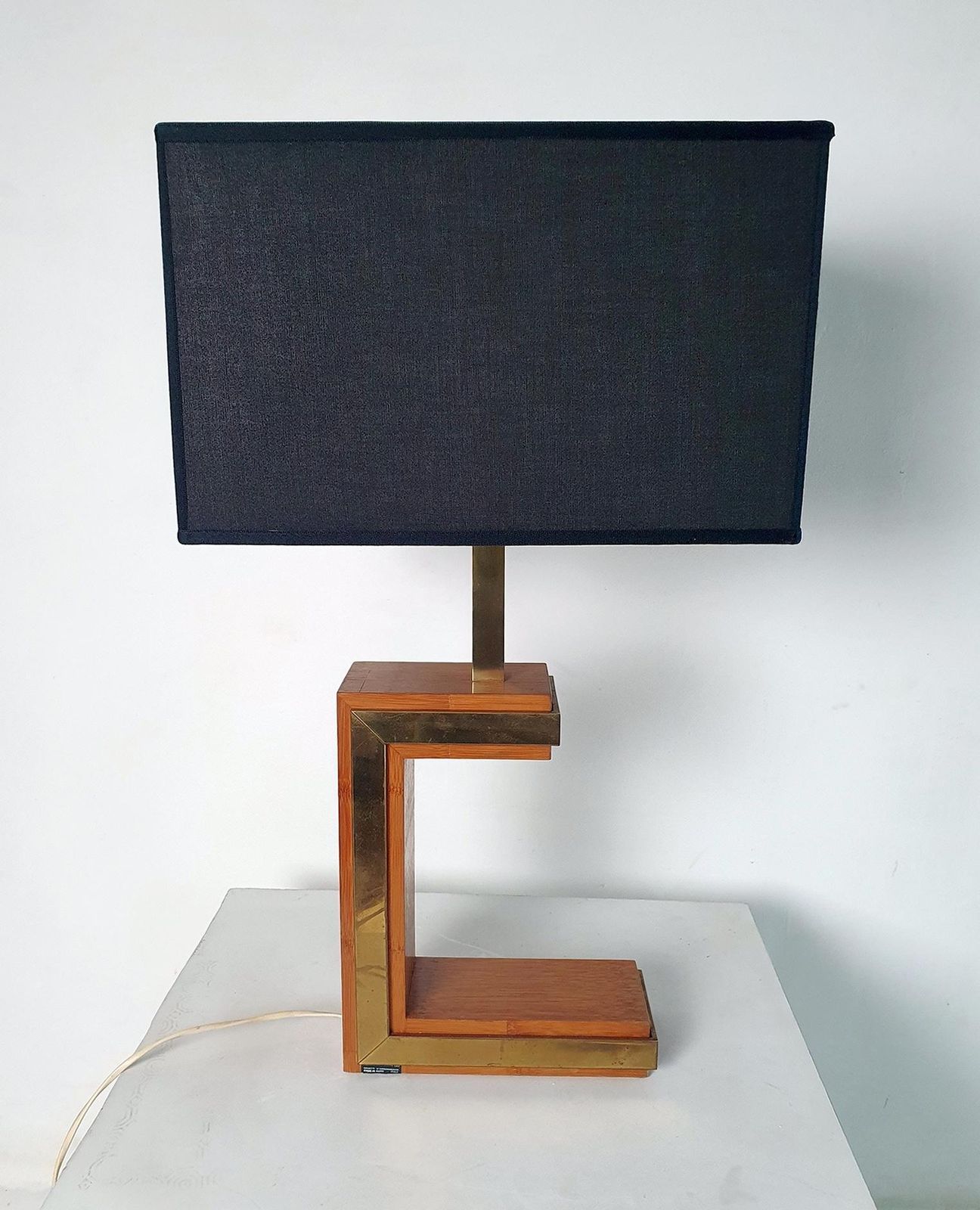 Post Modern Table Lamp By Liwan's, Brass & Bamboo, Italy, 1970s photo furniture