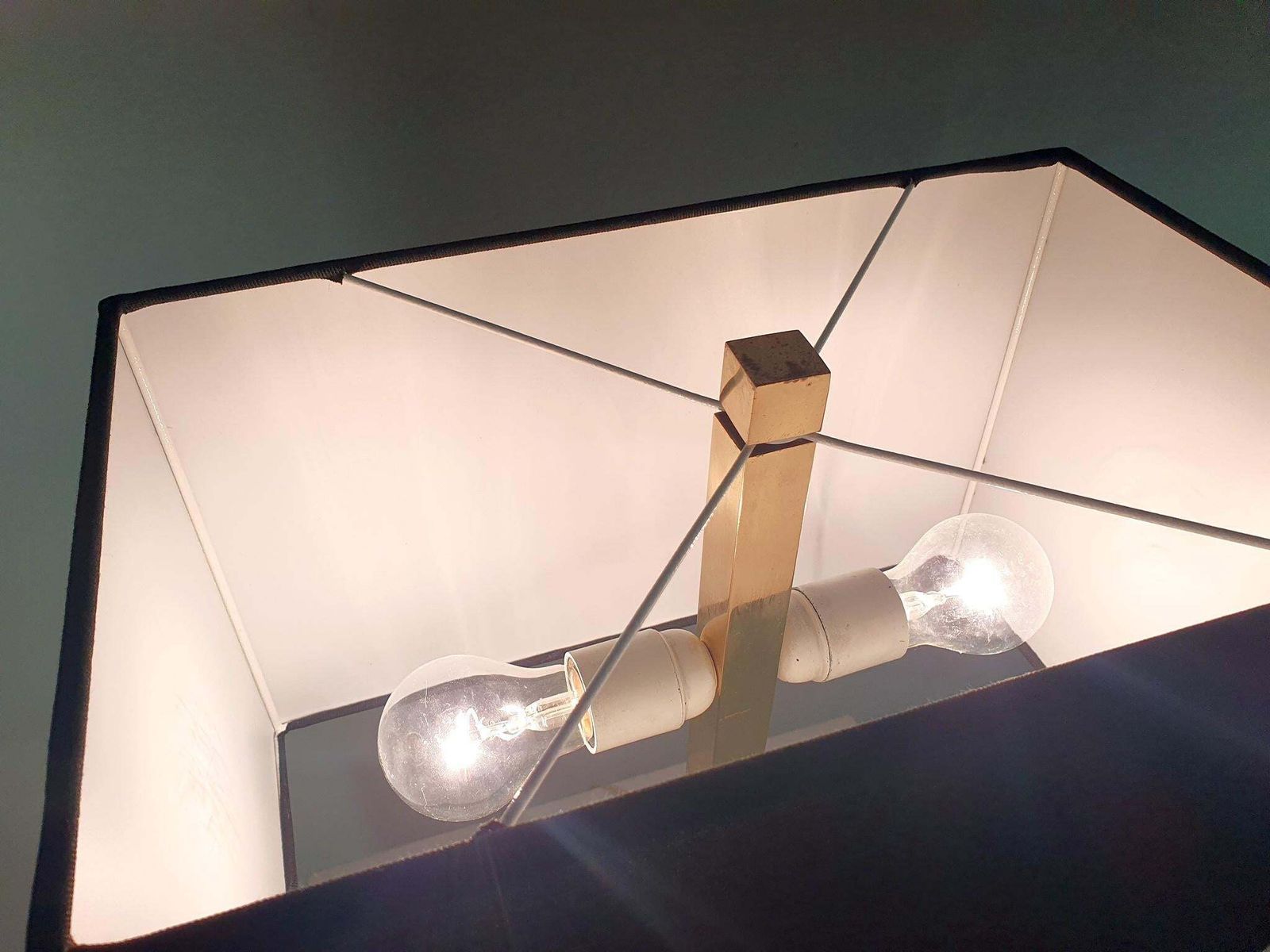 photo for sale Post Modern Table Lamp By Liwan's, Brass & Bamboo, Italy, 1970s
