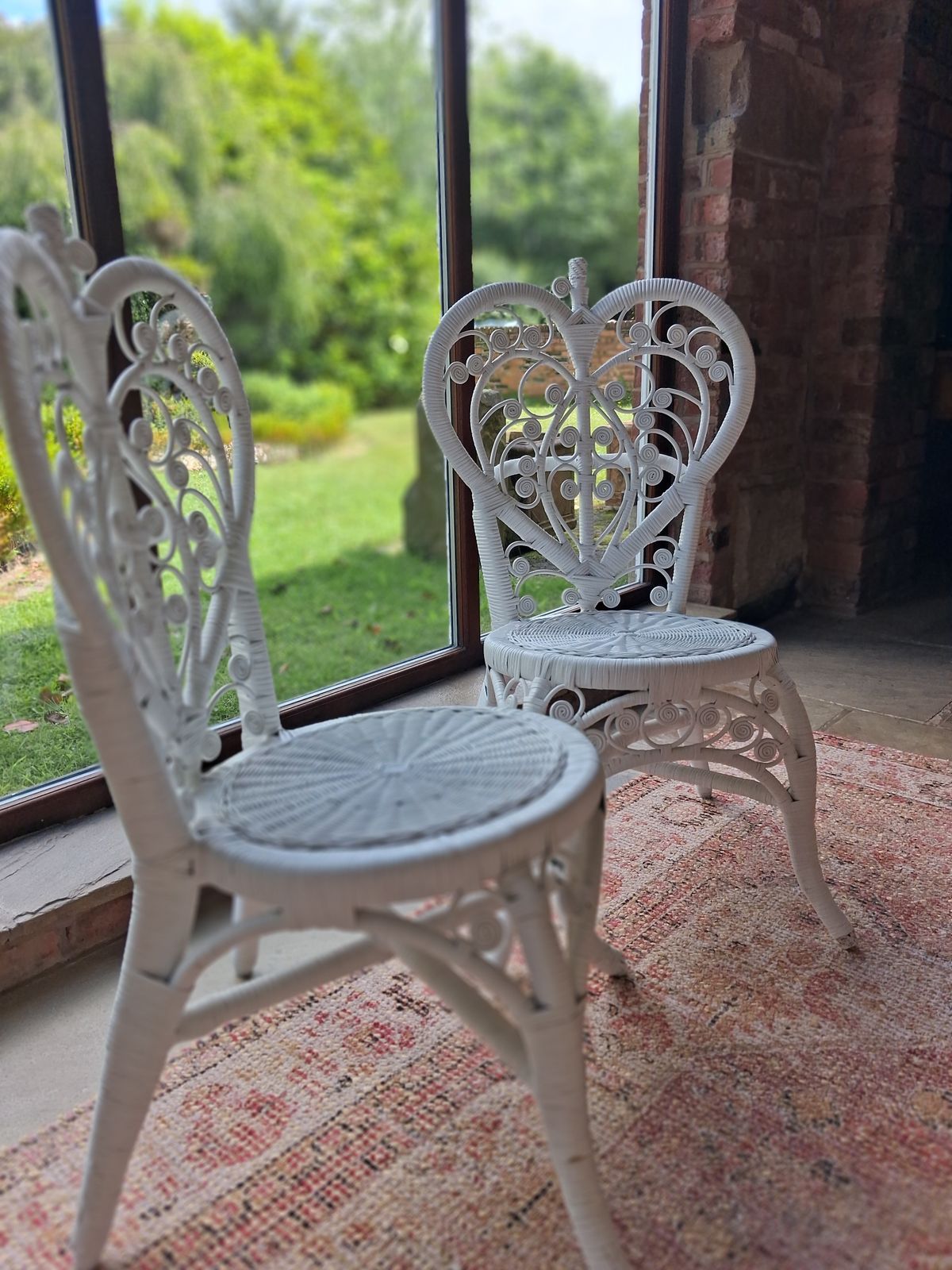 Wicker Peacock Sweetheart Chairs photo furniture