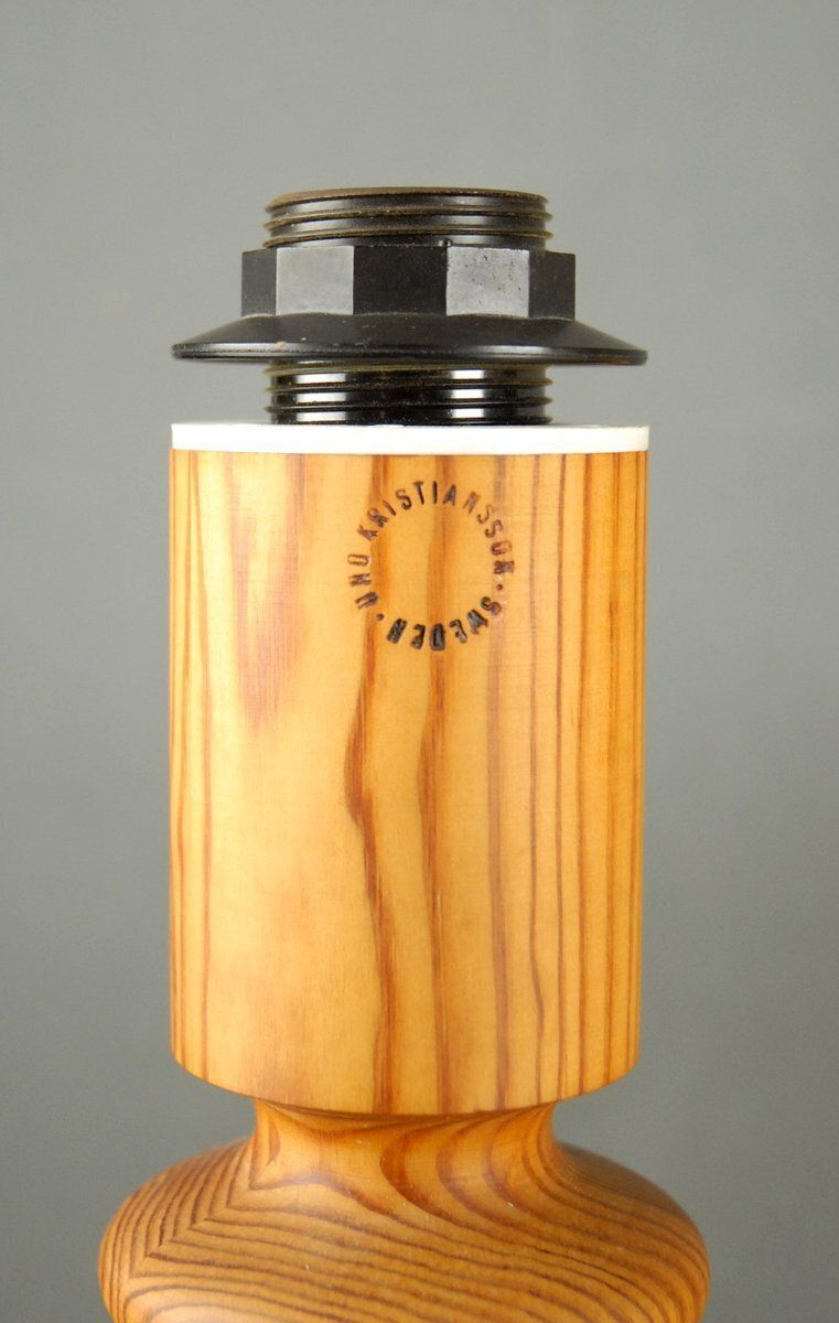 Pine Table Lamp By Uno Kristiansson For Luxus, 1970s photo vintage