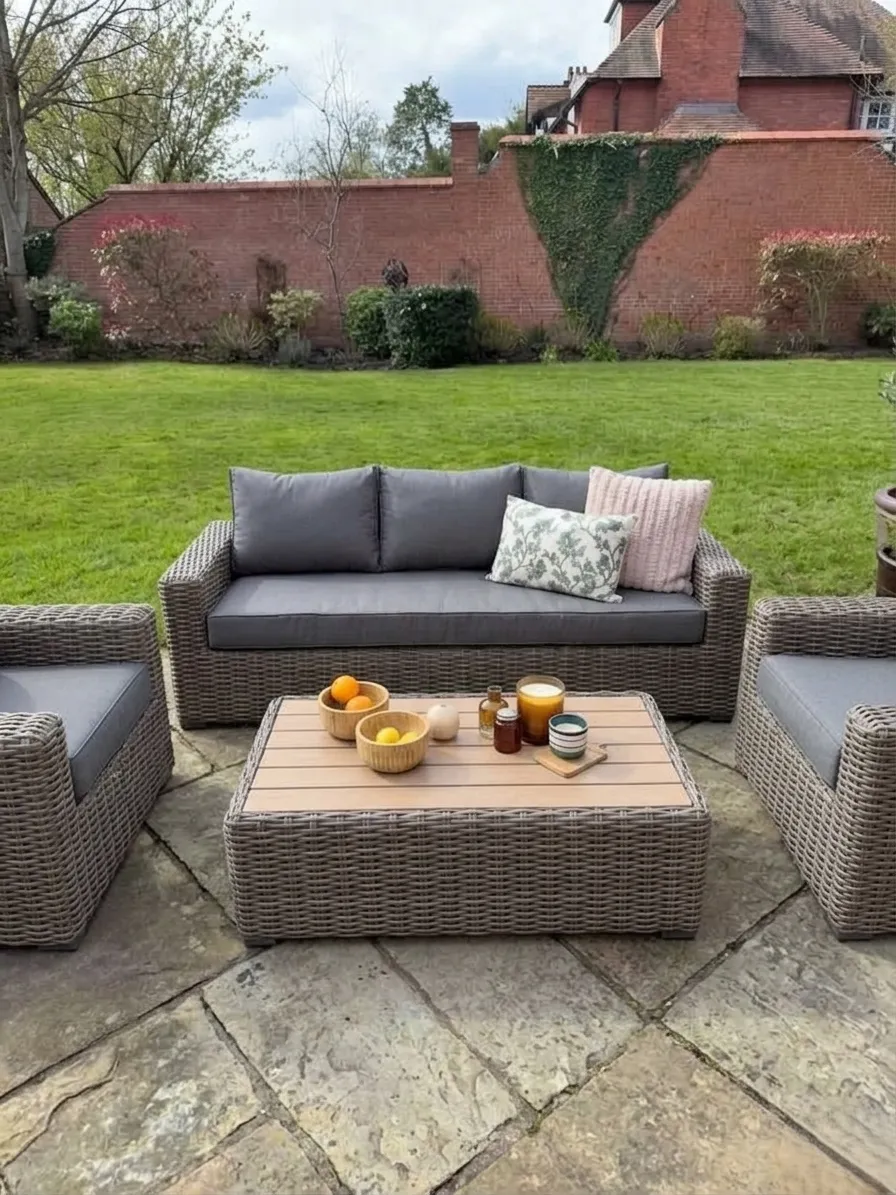 Grey 3+1+1 Seater Garden Outdoor Sofa photo furniture